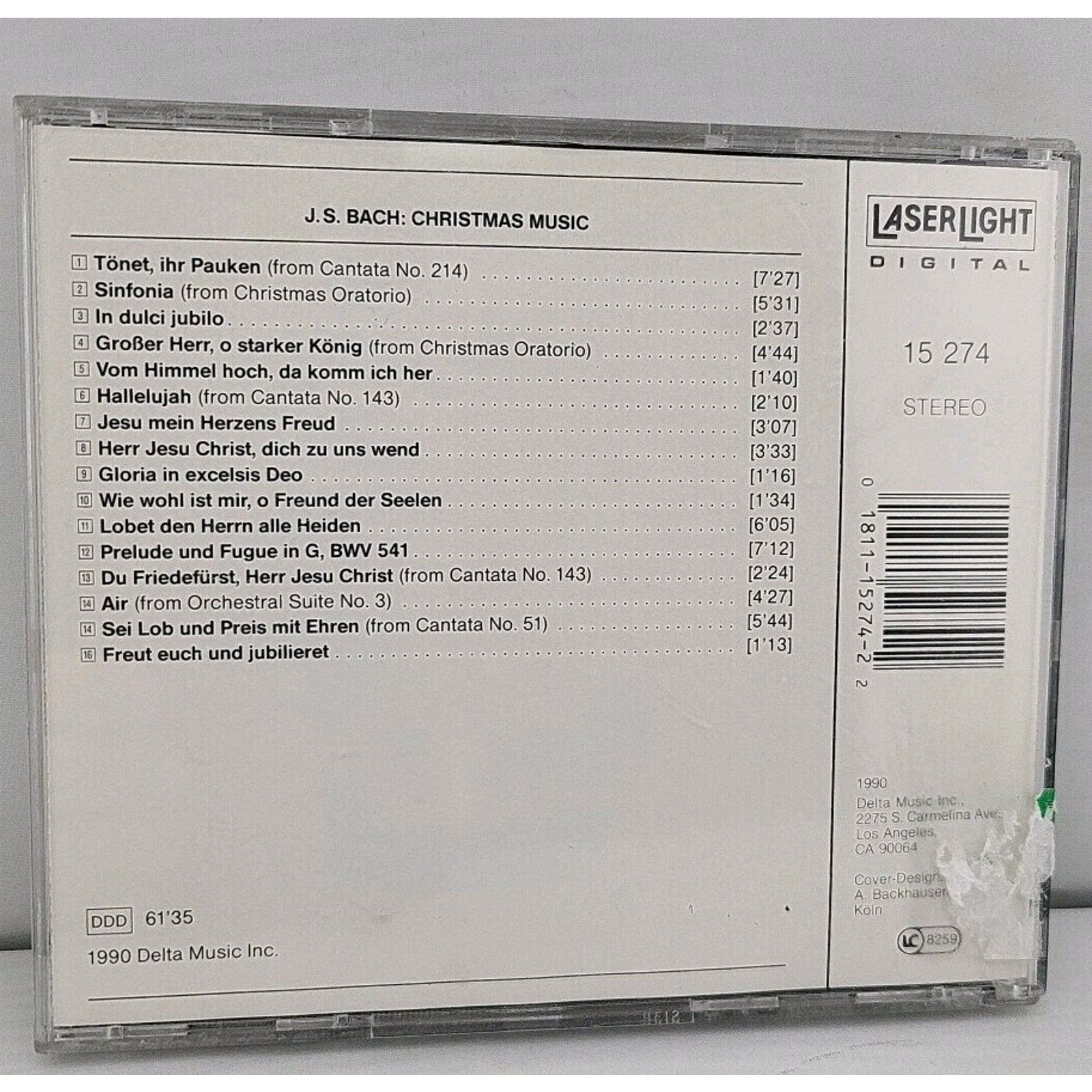 Christmas Music by J.S. Bach (CD, 1990)