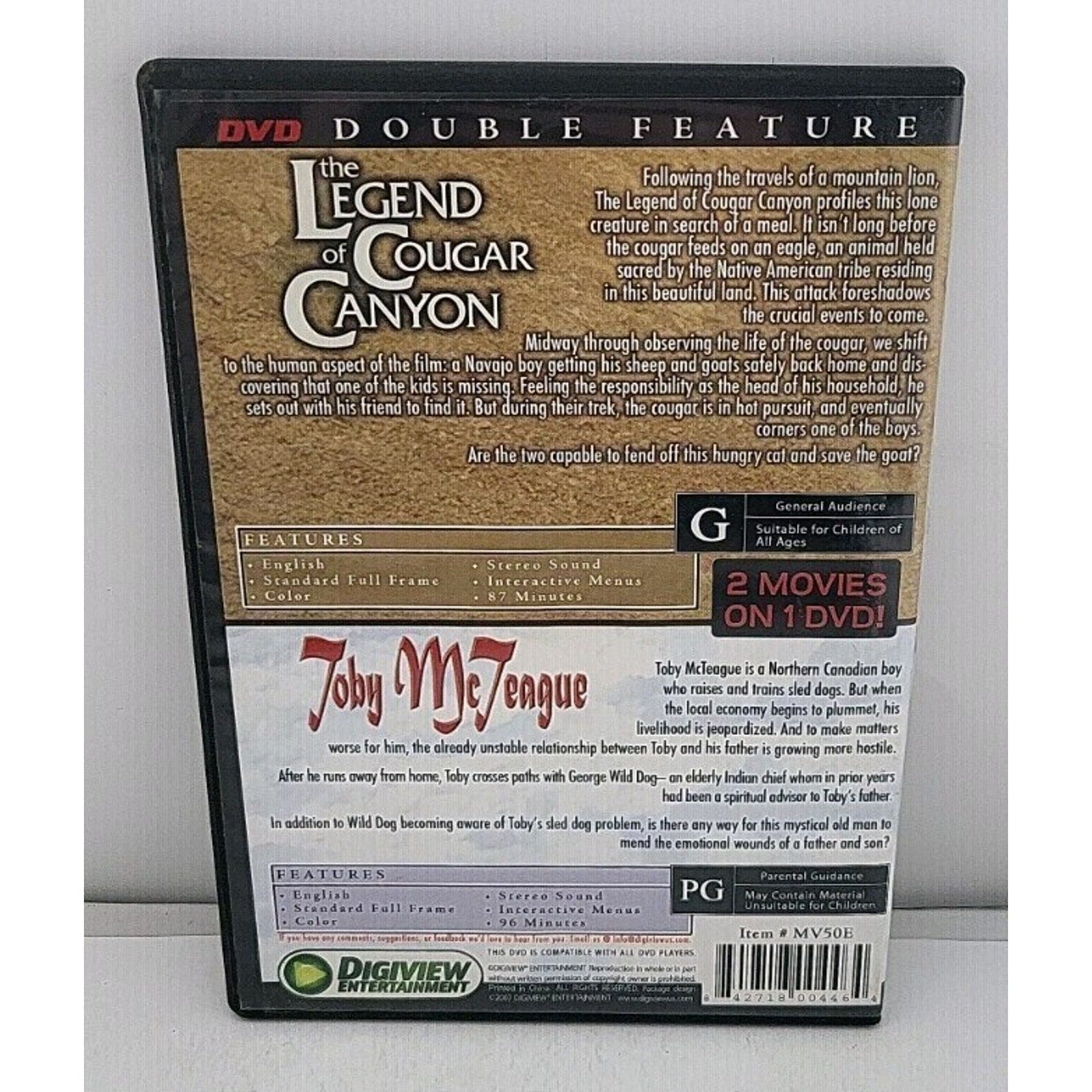 The Legend of Cougar Canyon: DVD - Double Feature Includes; Toby McTeague