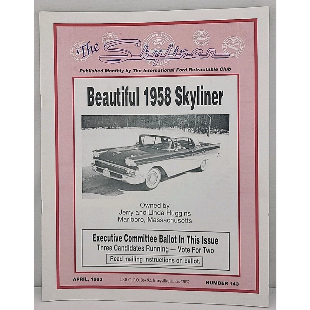 The Skyliner - International Retractable Club - April 1993 Number 143
