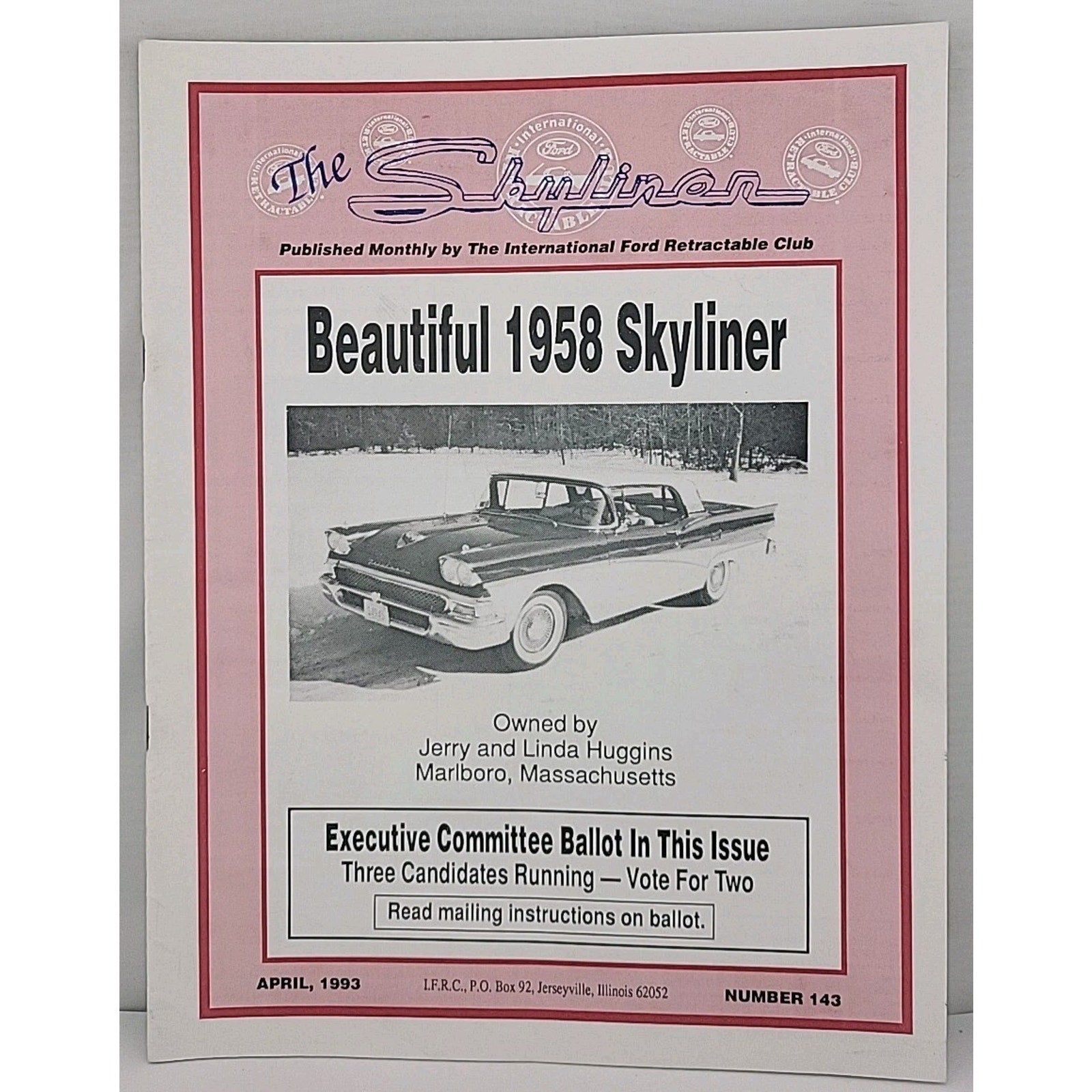 The Skyliner - International Retractable Club - April 1993 Number 143