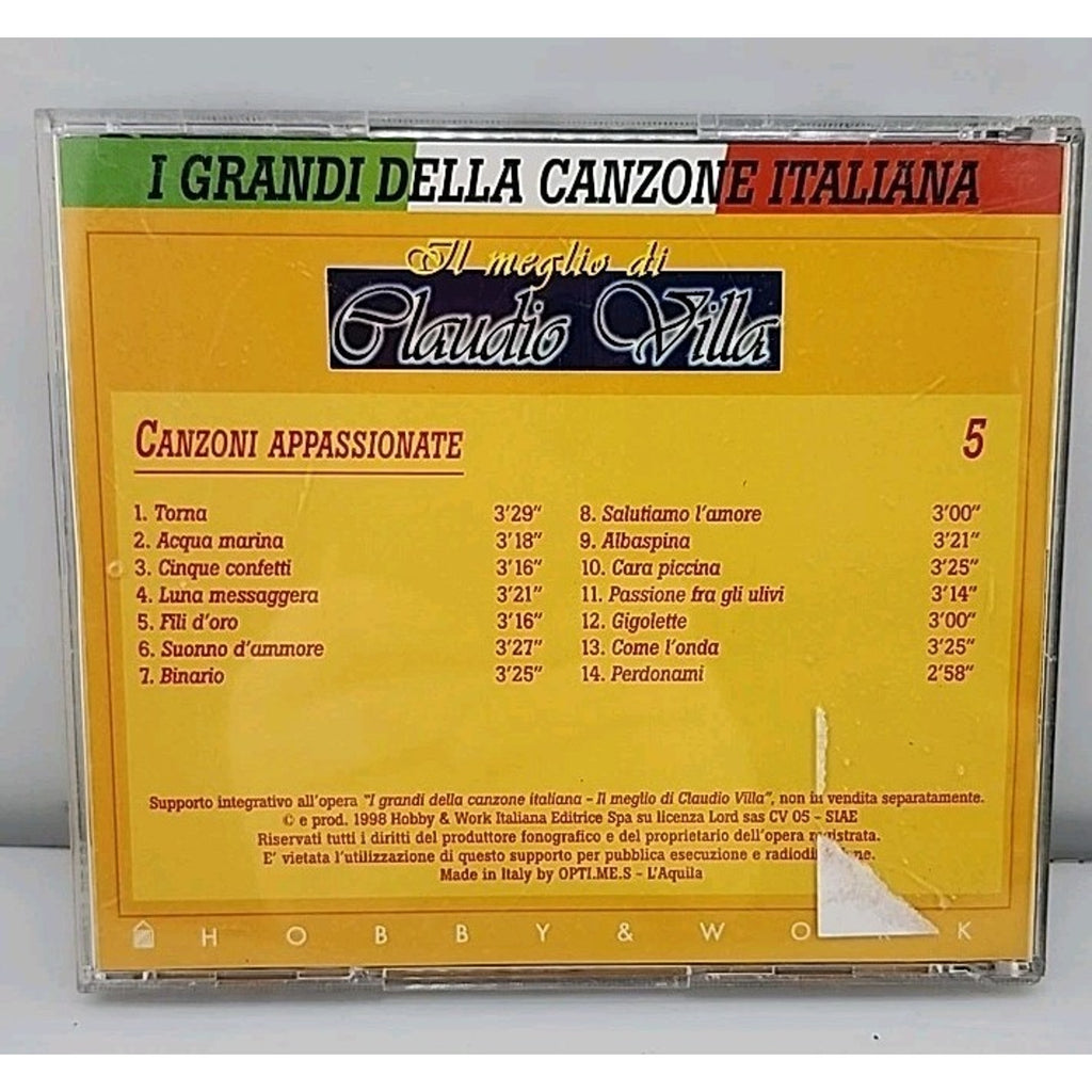 Claudio Villa Il Meglio Di Vol. 5 - Canzoni Appassionate Cd