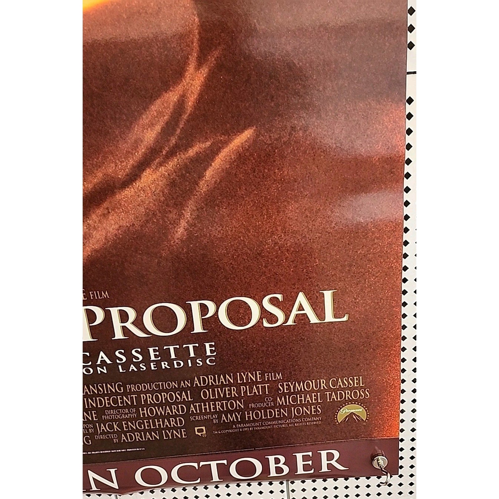 Indecent Proposal 1993 Movie Poster 27x40 Film Demi Moore SS