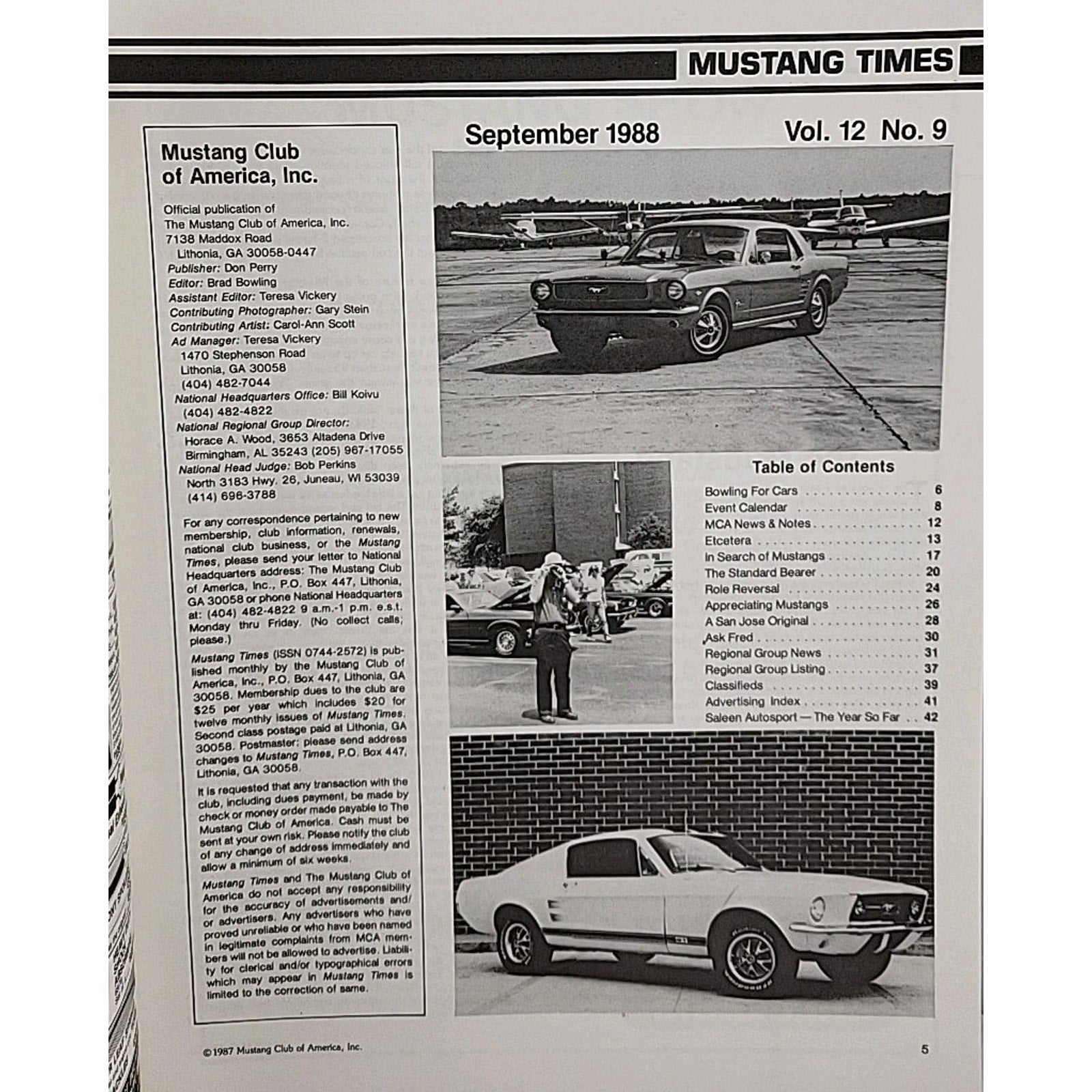 Mustang Times Magazine September 1988 Vol. 12 No. 9