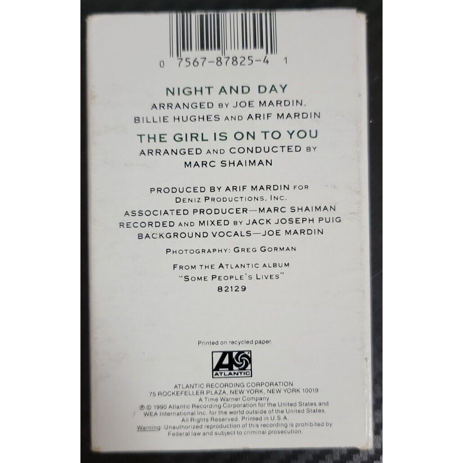Bette Midler Night And Day Cassette Single