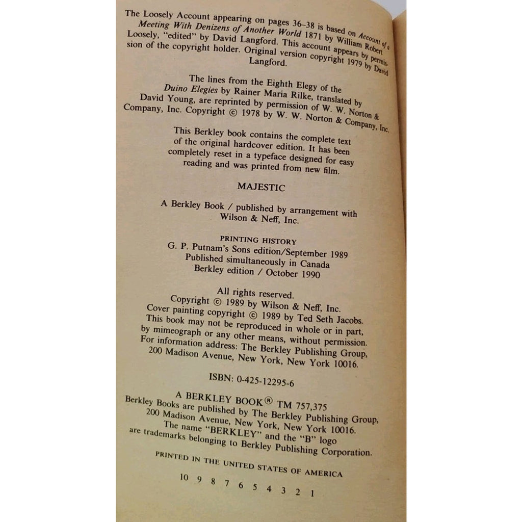 Whitley Strieber, Majestic, Paperback 1990