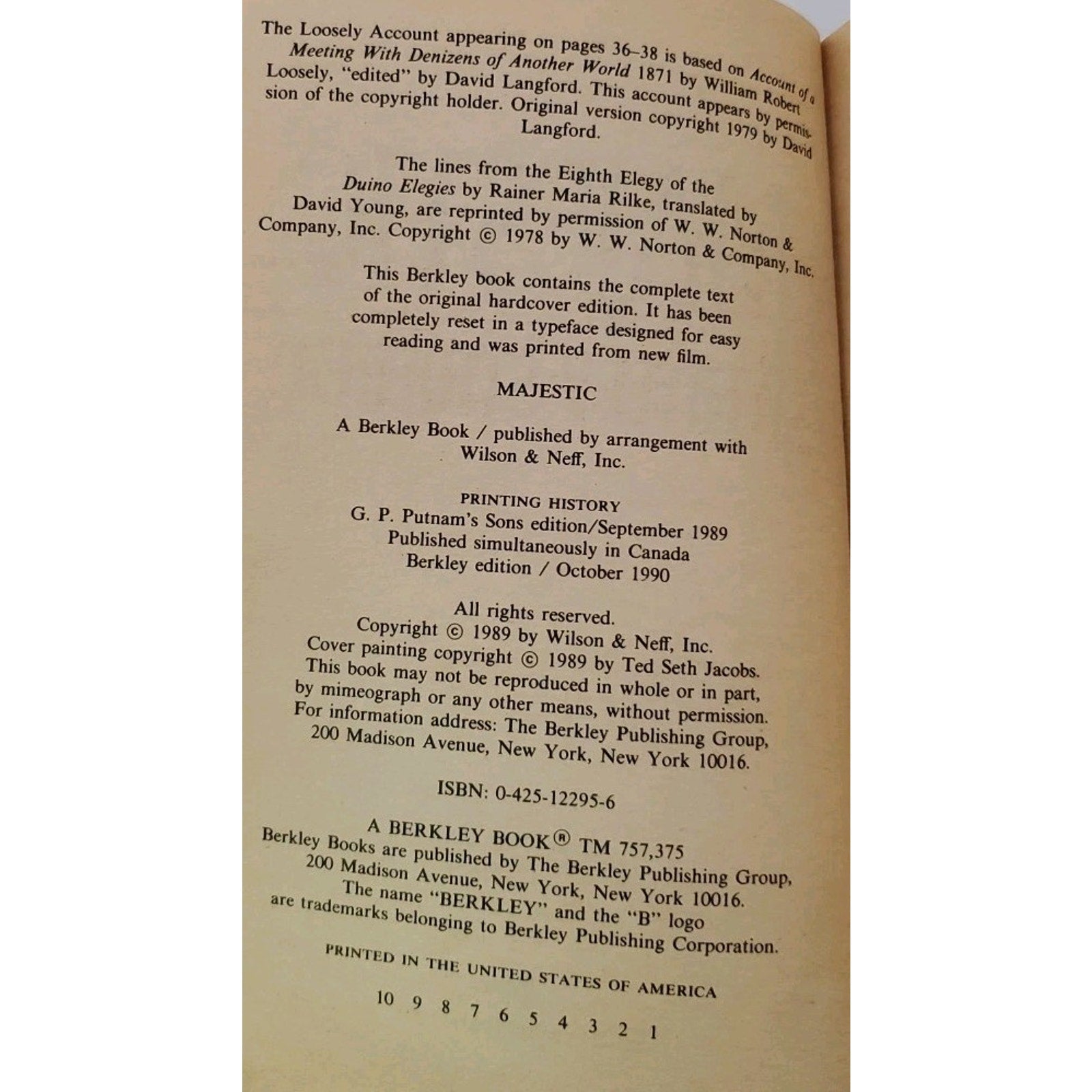 Whitley Strieber, Majestic, Paperback 1990