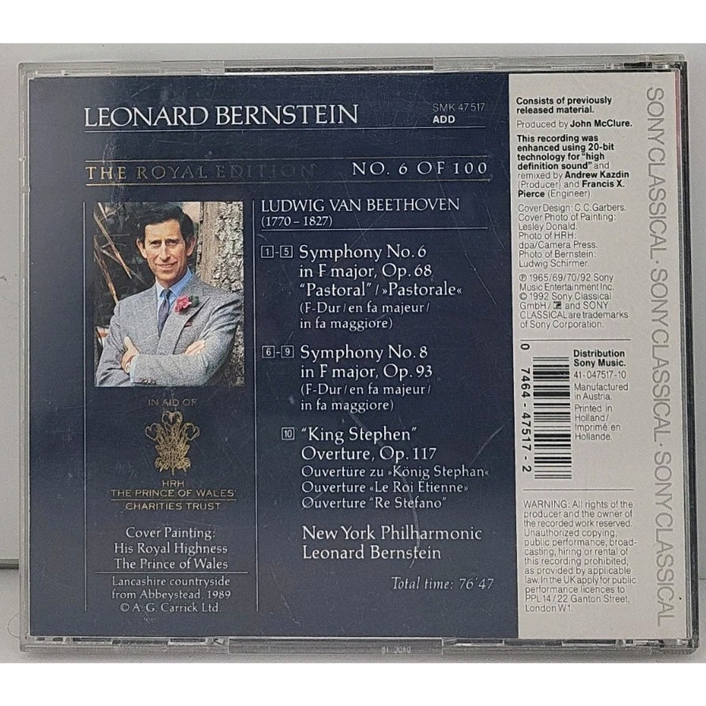 Leonard Bernstein Beethoven Symphonies No.6 Pastoral No.8 CD
