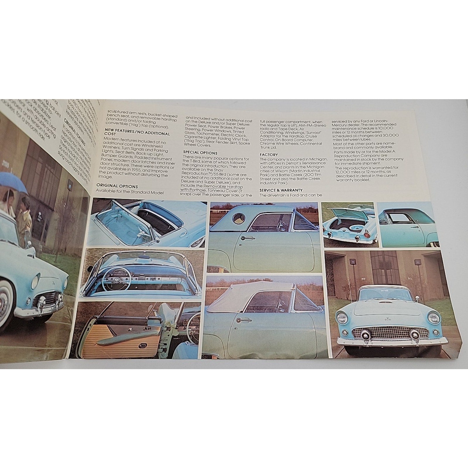 1955 Thunderbird Brochure Folder 1979 Shay Reproduction Original