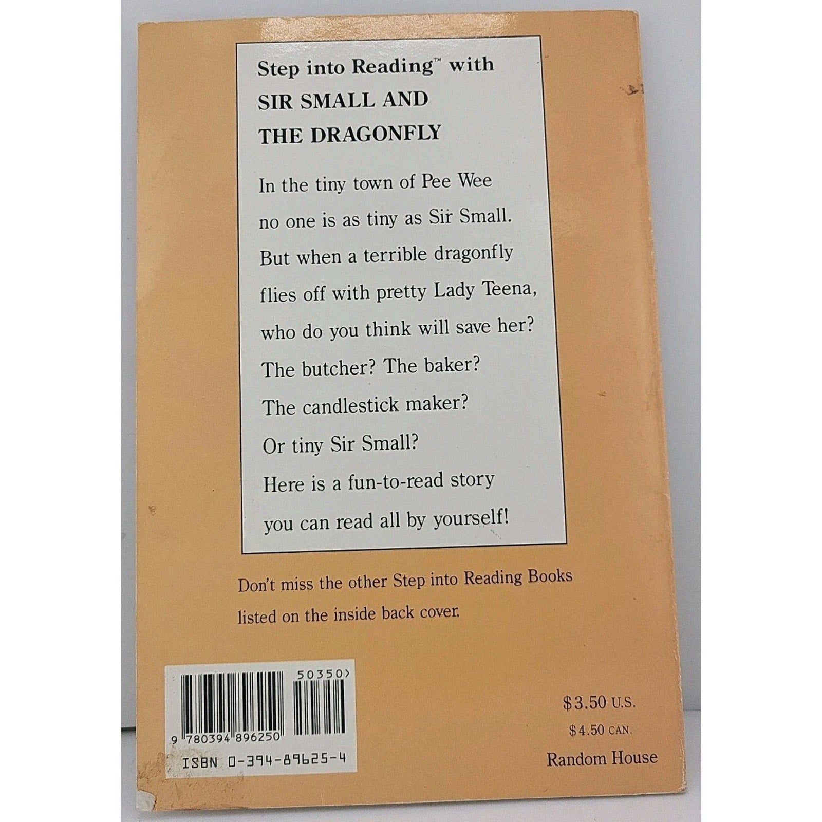 Sir Small and the Dragonfly by Jane O'Connor (1988, Trade Paperback)