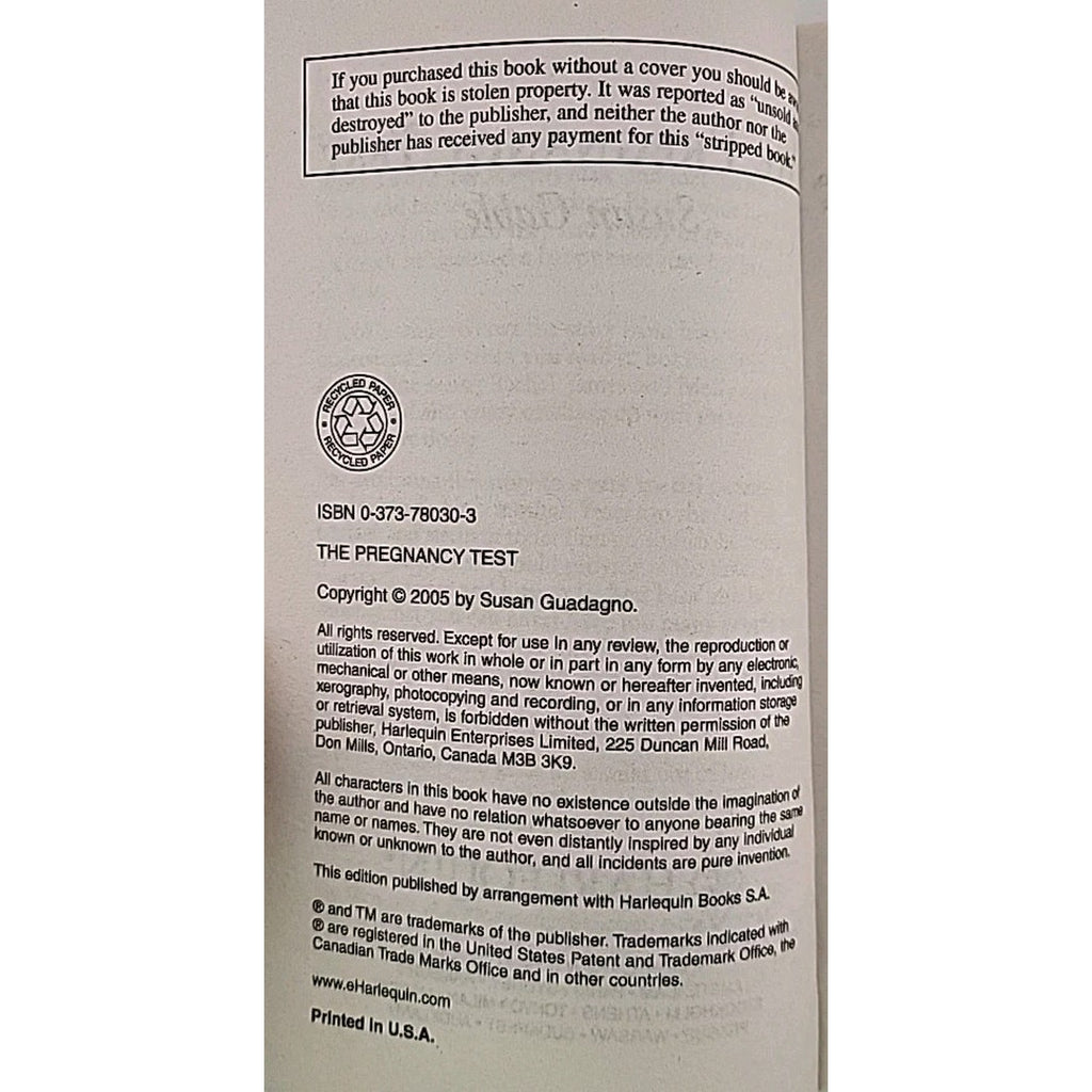 Pregnancy Test by Susan Gable (2005, Larger Print)
