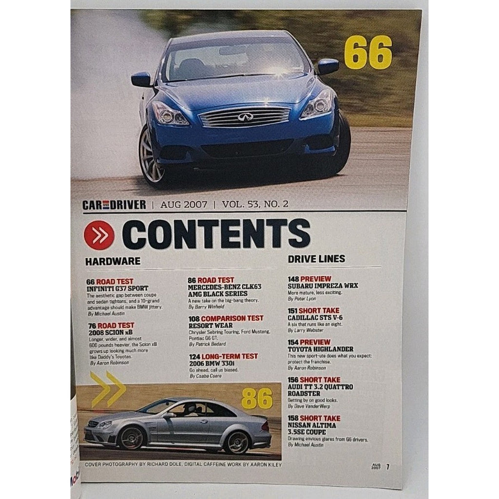 Car And Driver Magazine - August 2007 - Vol. 53 No. 2