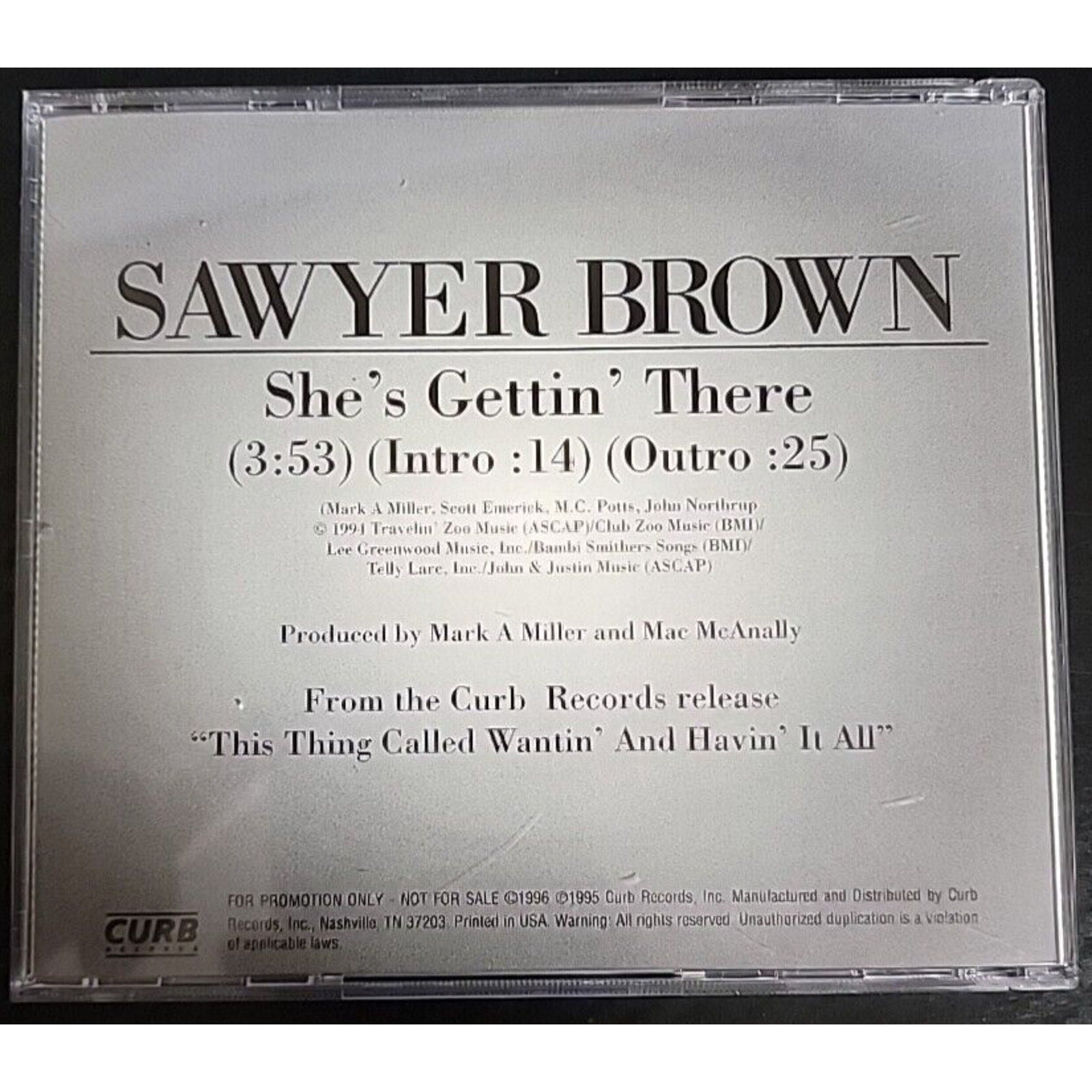 Sawyer Brown She's Gettin' There Promo (CD)
