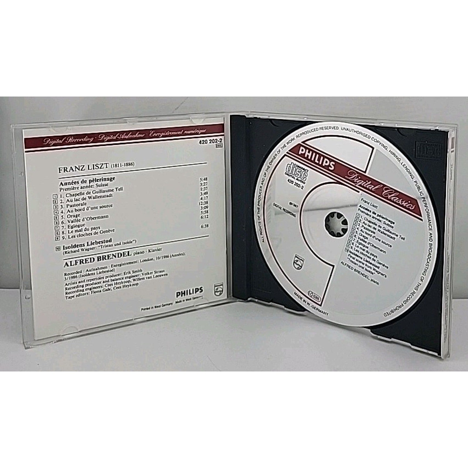 Annees De Pelerinage, Book I / Liebestod - Music CD - Liszt,Wagner,Liszt,Brendel