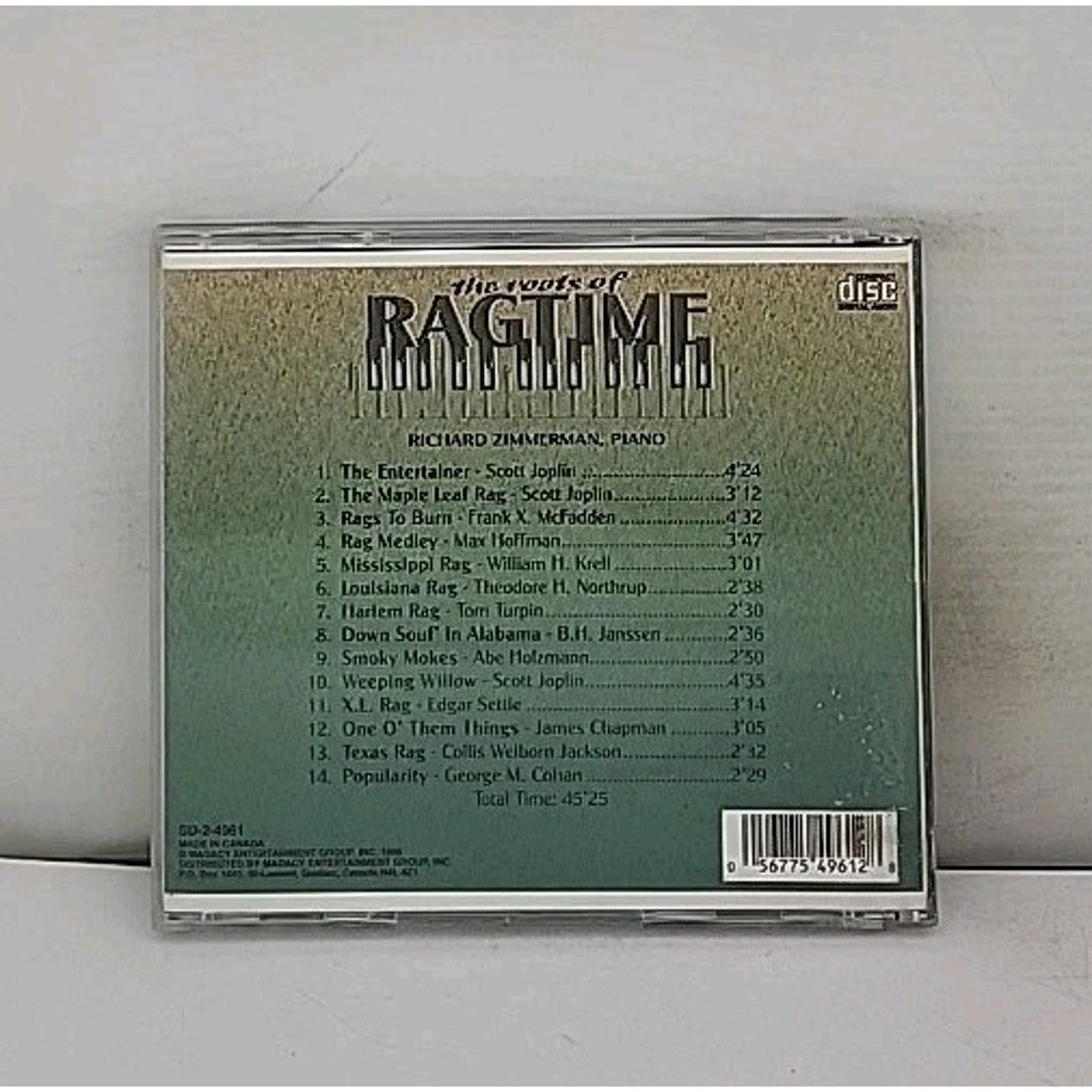 Roots of Ragtime by Richard Zimmerman (CD, 1996)