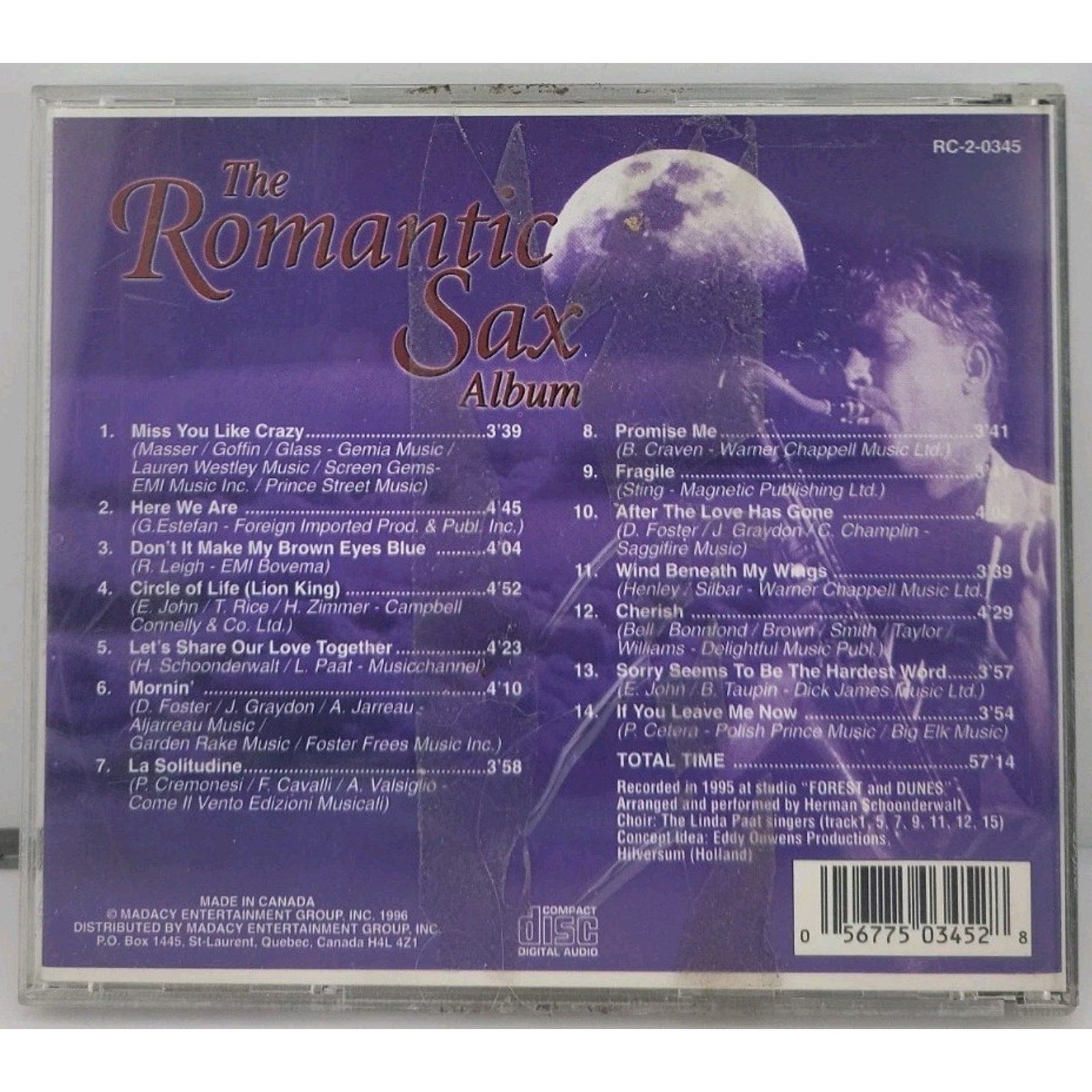 Romantic Sax Album by Various (CD, 1996)