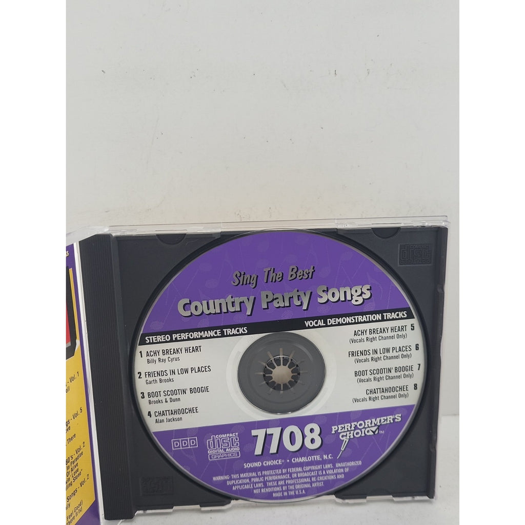 Karaoke Sing The Best Country Party Songs #7708 Performer's Choice CDG & CD