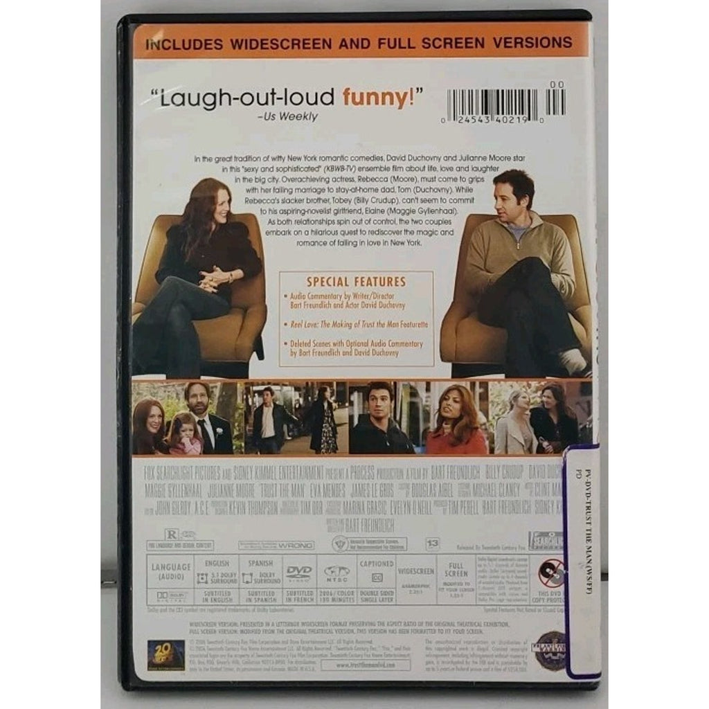 Trust the Man DVD Billy Crudup / David Duchovny / Julianne Moore Romantic Comedy