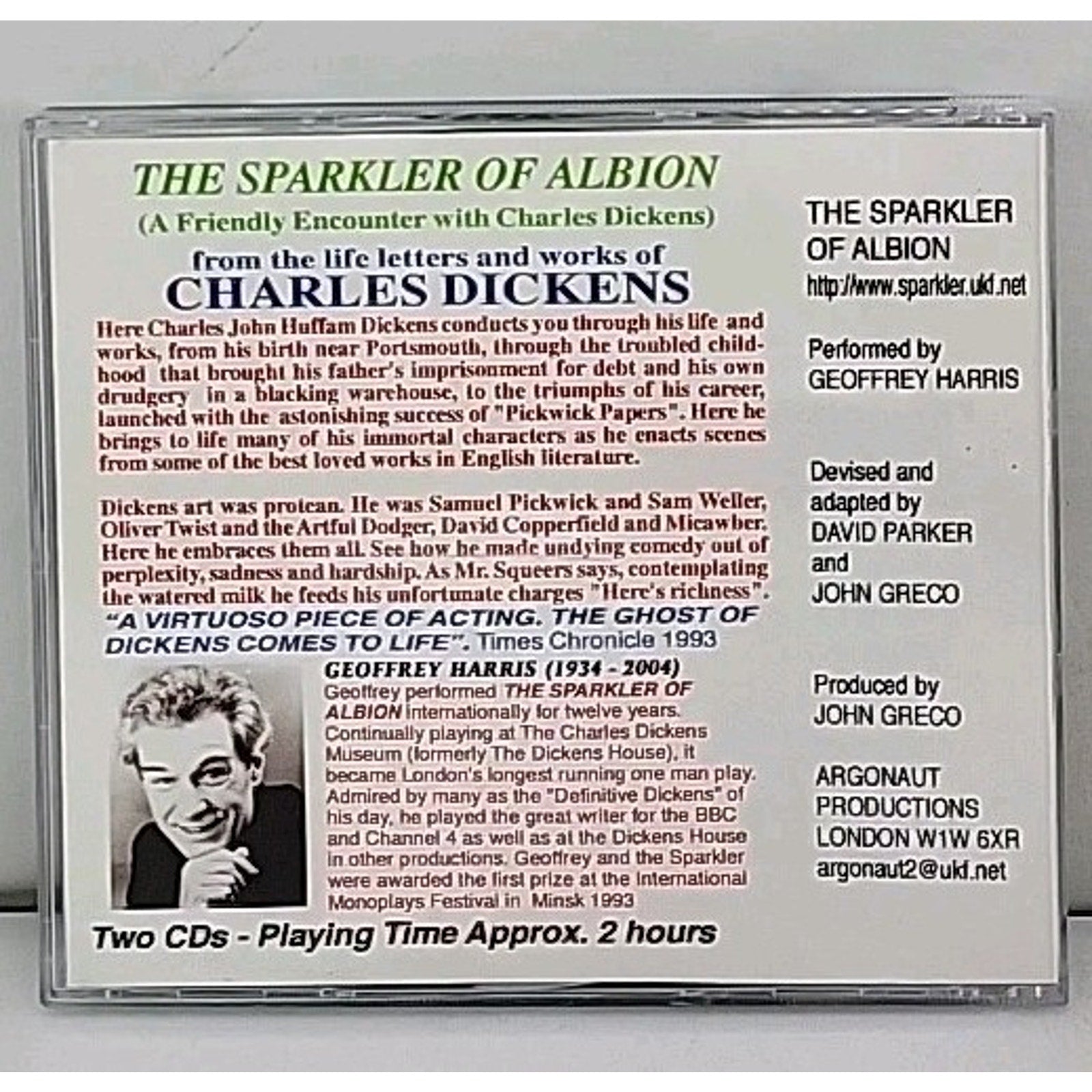 A Friendly Encounter With Charles Dickens - The Sparkler Of Albion - 2 CDrs