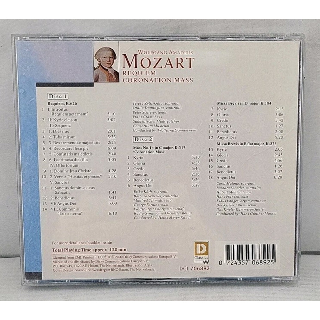 Wolfgang Amadeus Mozart Requiem Coronation Mass (CD)