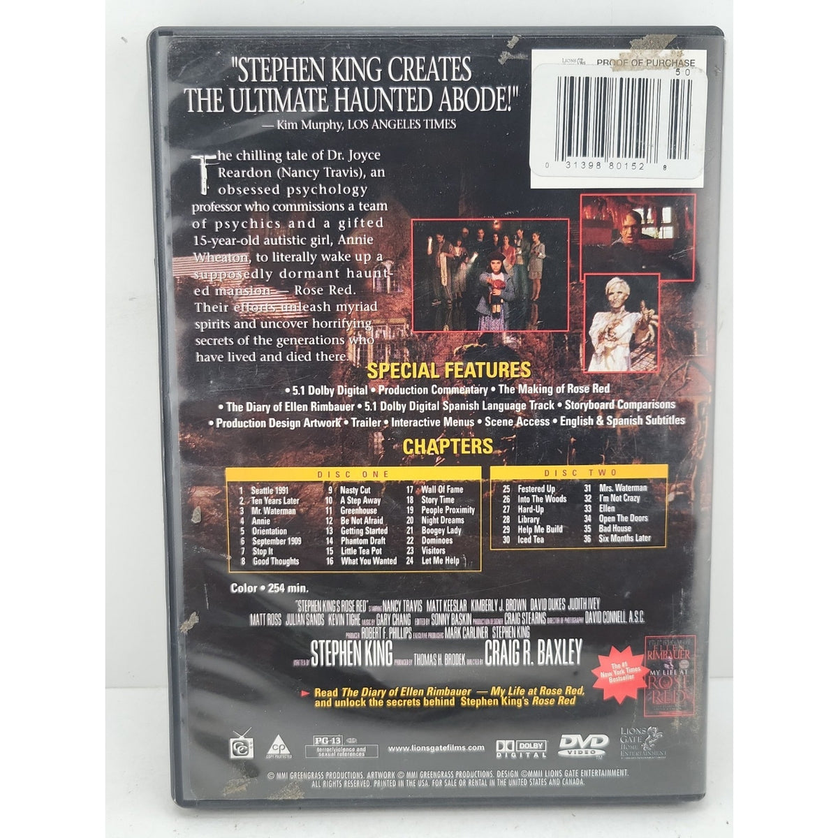 Rose Red (DVD, 2002, 2-Disc Set, Deluxe Edition)