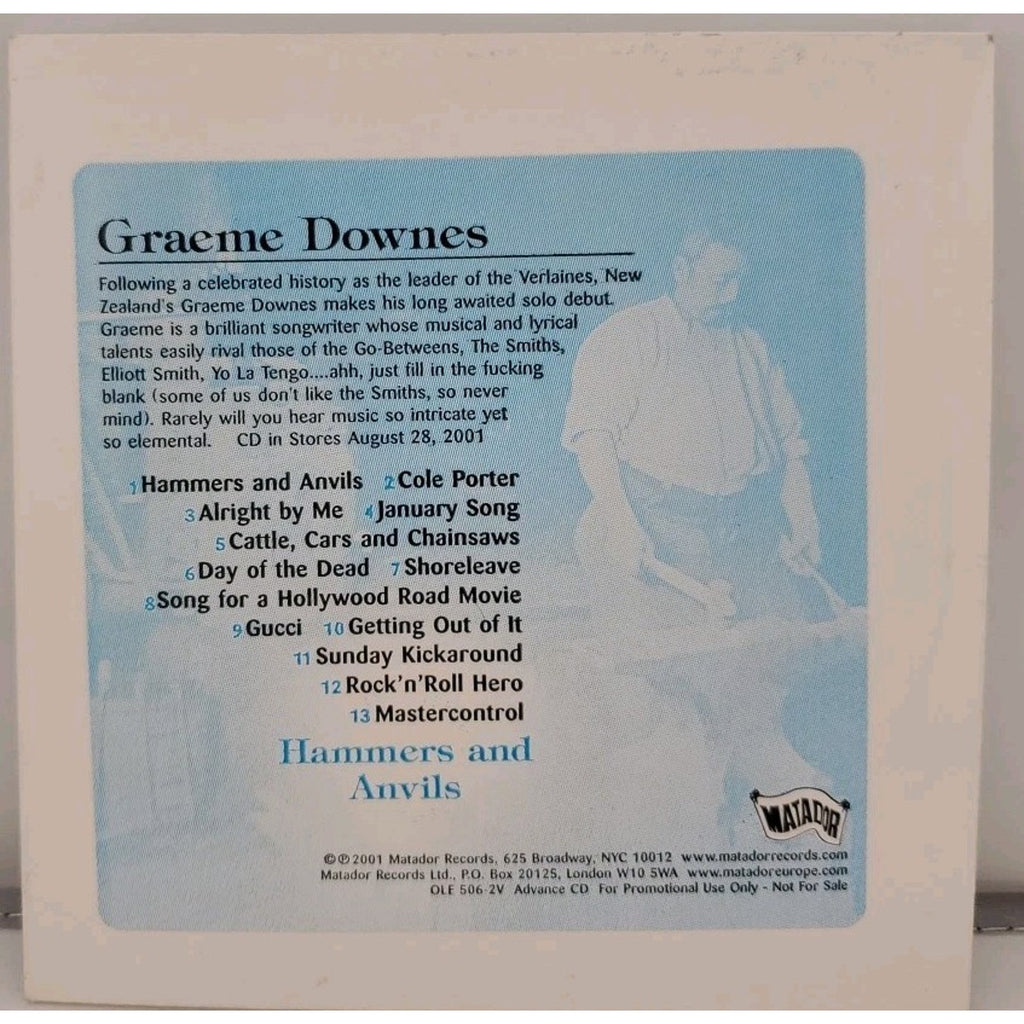 Hammers and Anvils by Graeme Downes (CD, Aug-2001, Matador (record label))