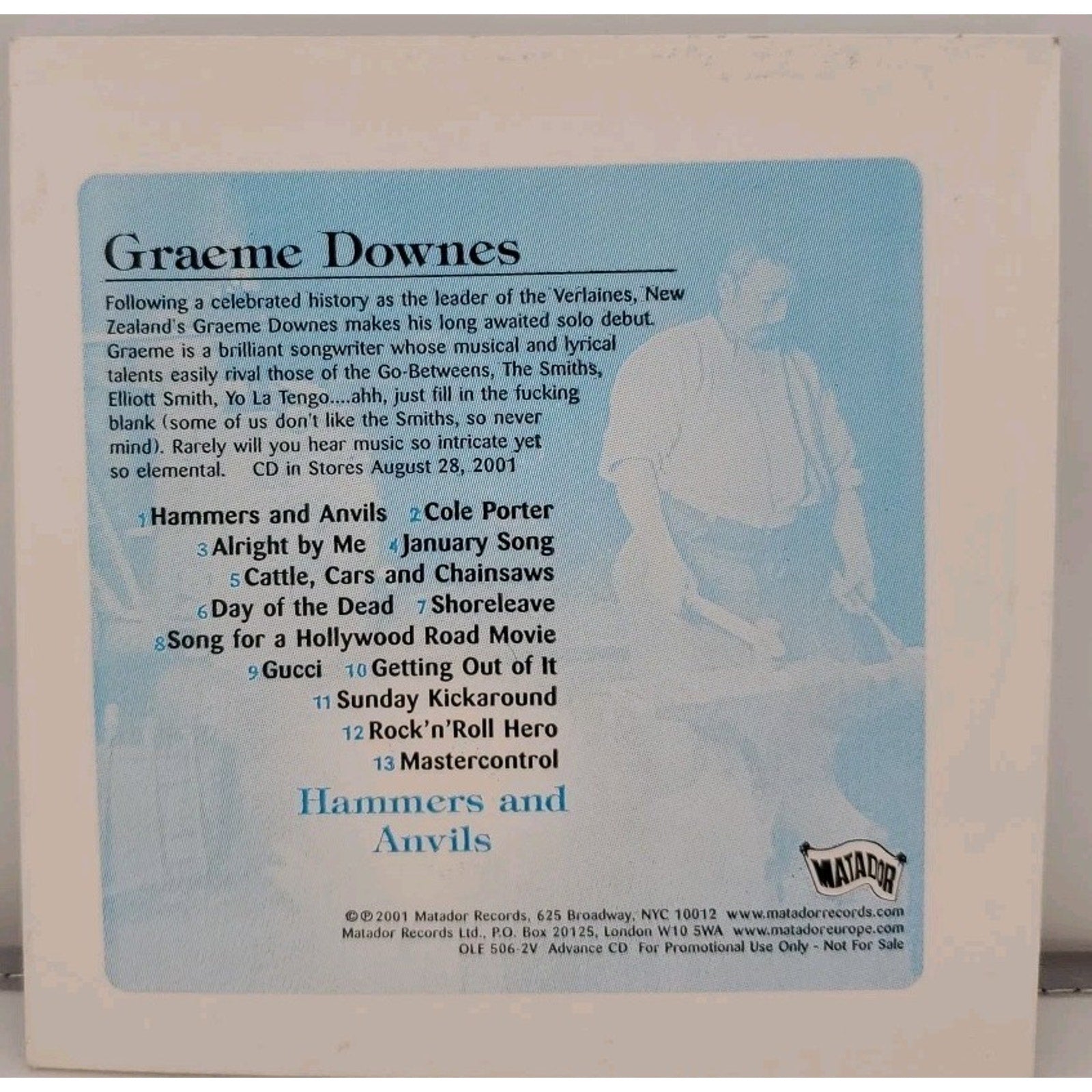 Hammers and Anvils by Graeme Downes (CD, Aug-2001, Matador (record label))