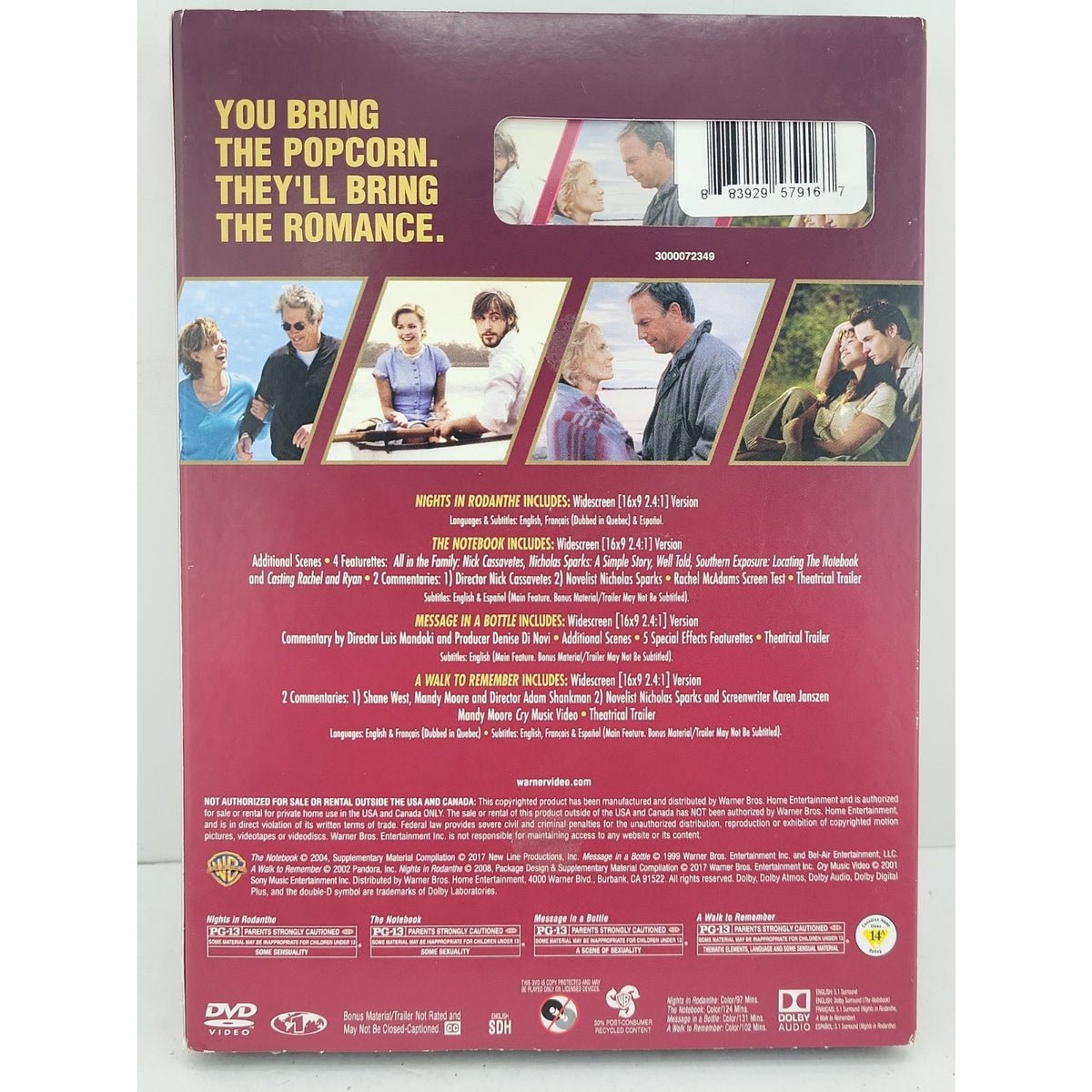 4 Film Favorites: Nicholas Sparks Romances (DVD) *Brand New*