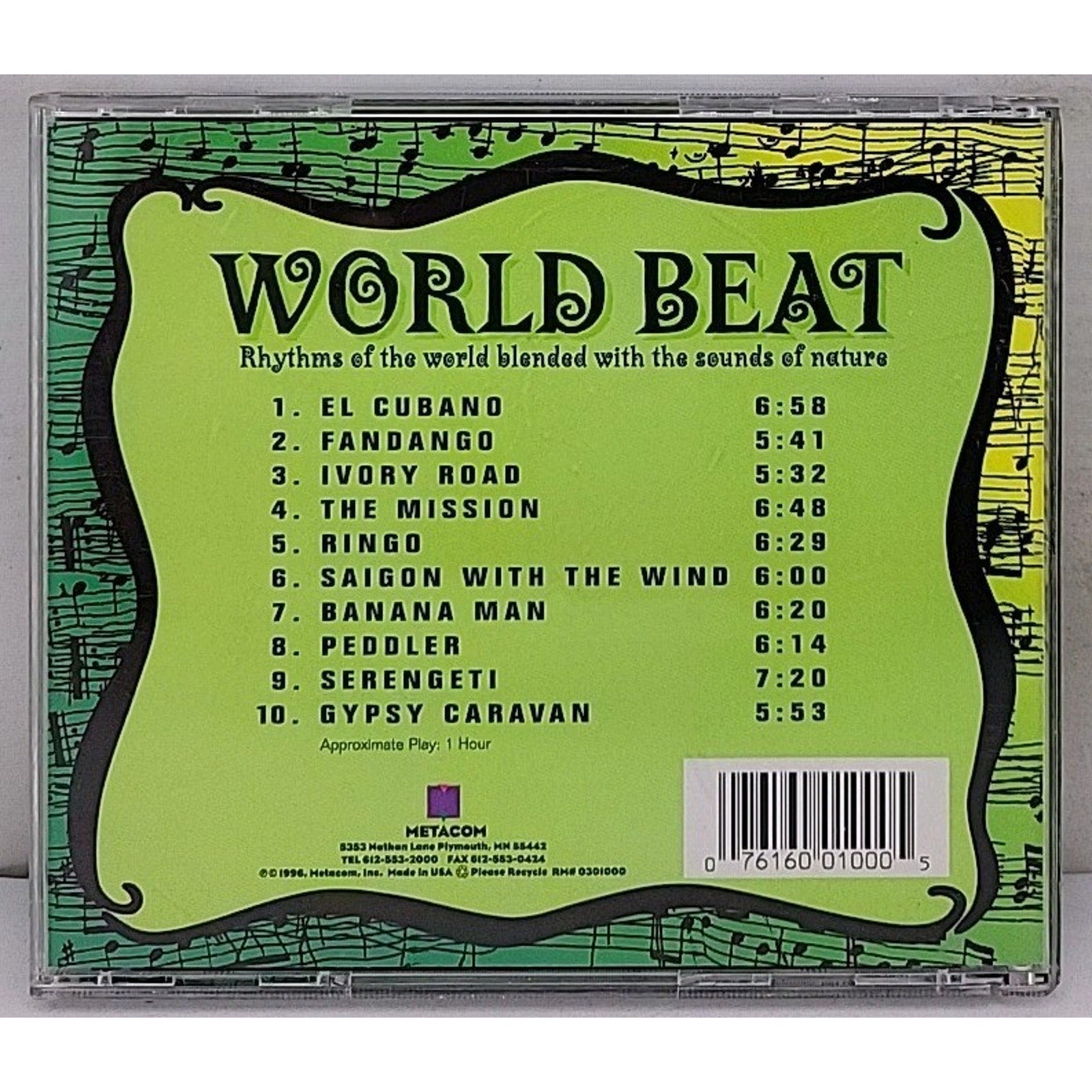 Rhythms Of The World Blended With The Sounds Of Nature By World Beat [CD, 1996]