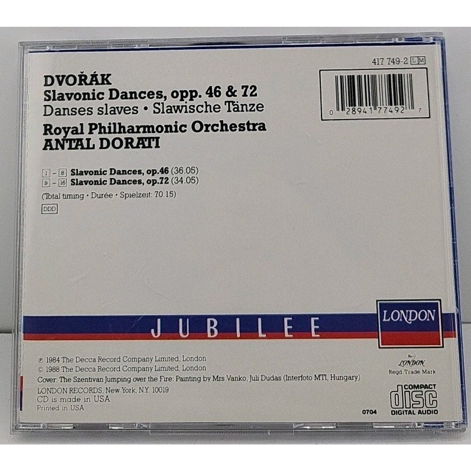 Antonín Dvořák / Royal Philharmonic Orchestra, Antal Dorati - Slavonic Dances CD