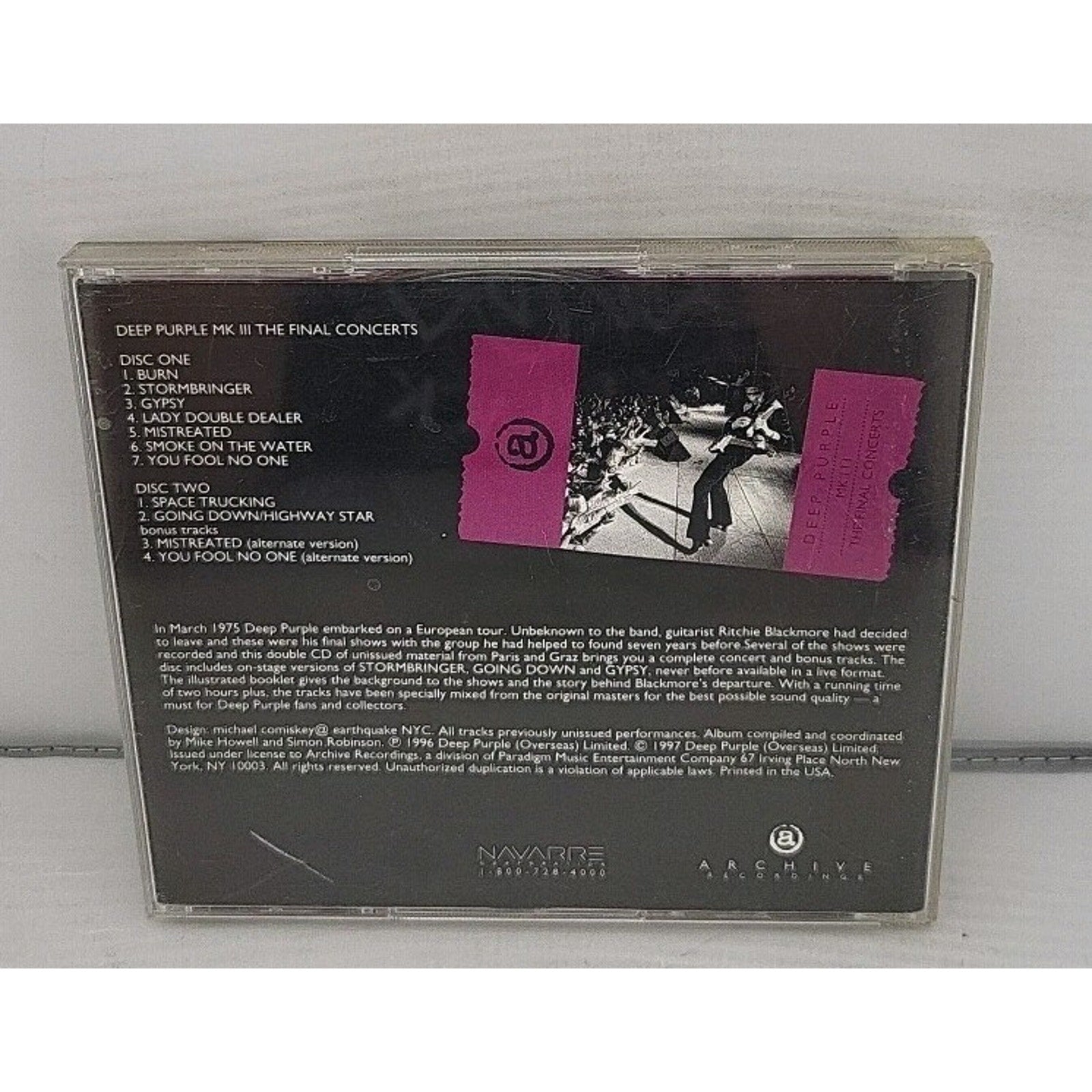 Archive Alive! by Deep Purple (CD, May-1997, 2 Discs, Archive/Navarre)