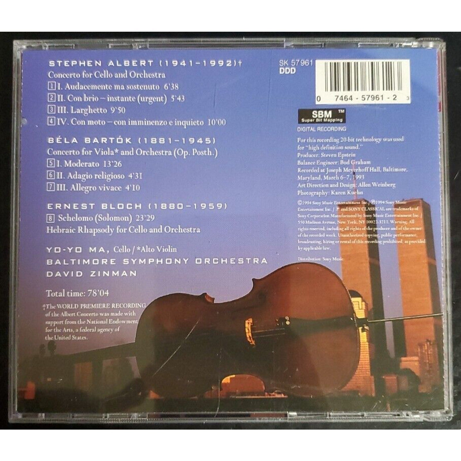 Yo Yo Ma : The New York Album (CD)