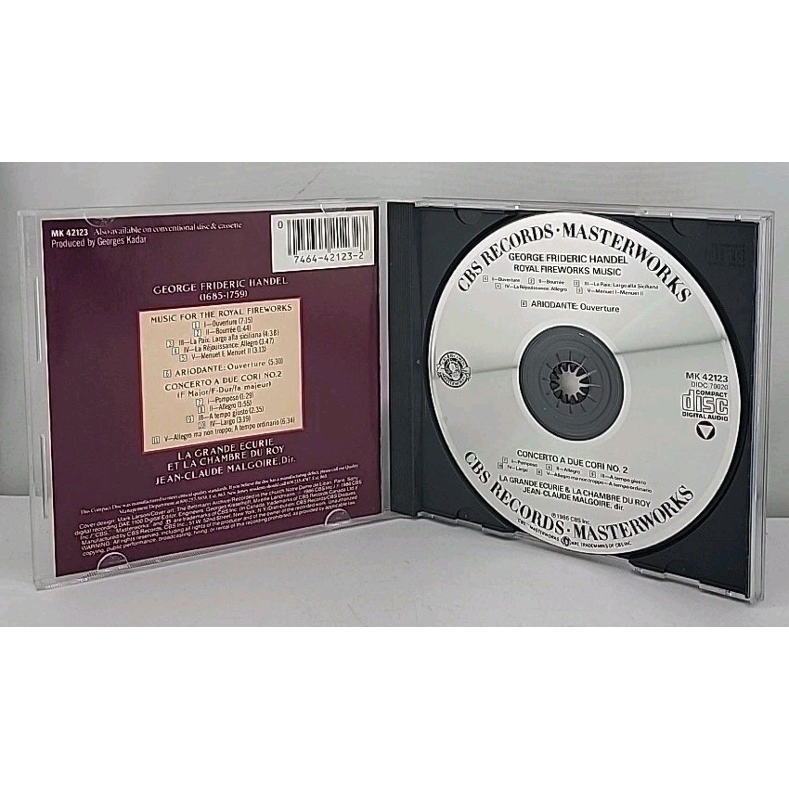 Handel Music for the Royal Fireworks CD Jean-claude Malgoire