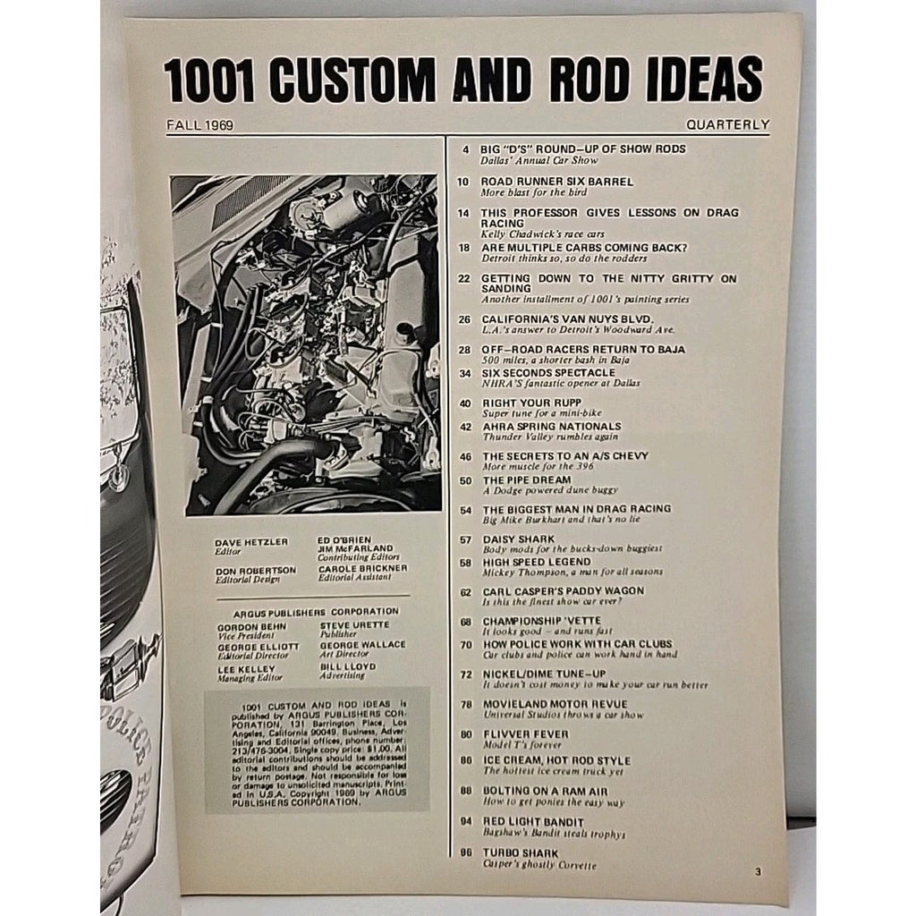 1001 Custom And Rod Ideas Magazine - Fall 1969