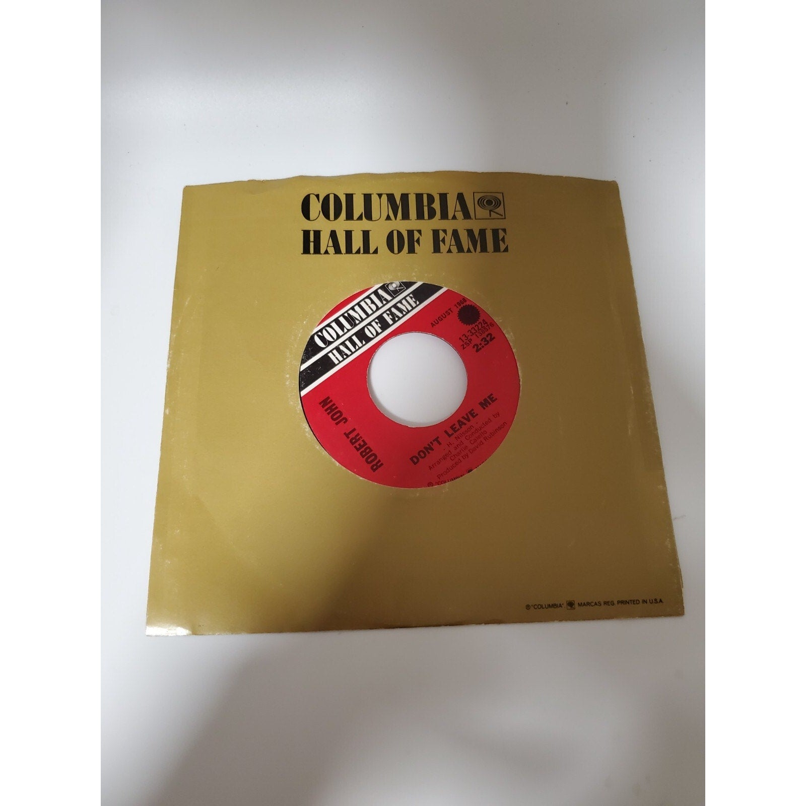 Robert John - Don't Leave Me - 45RPM Record - Singles