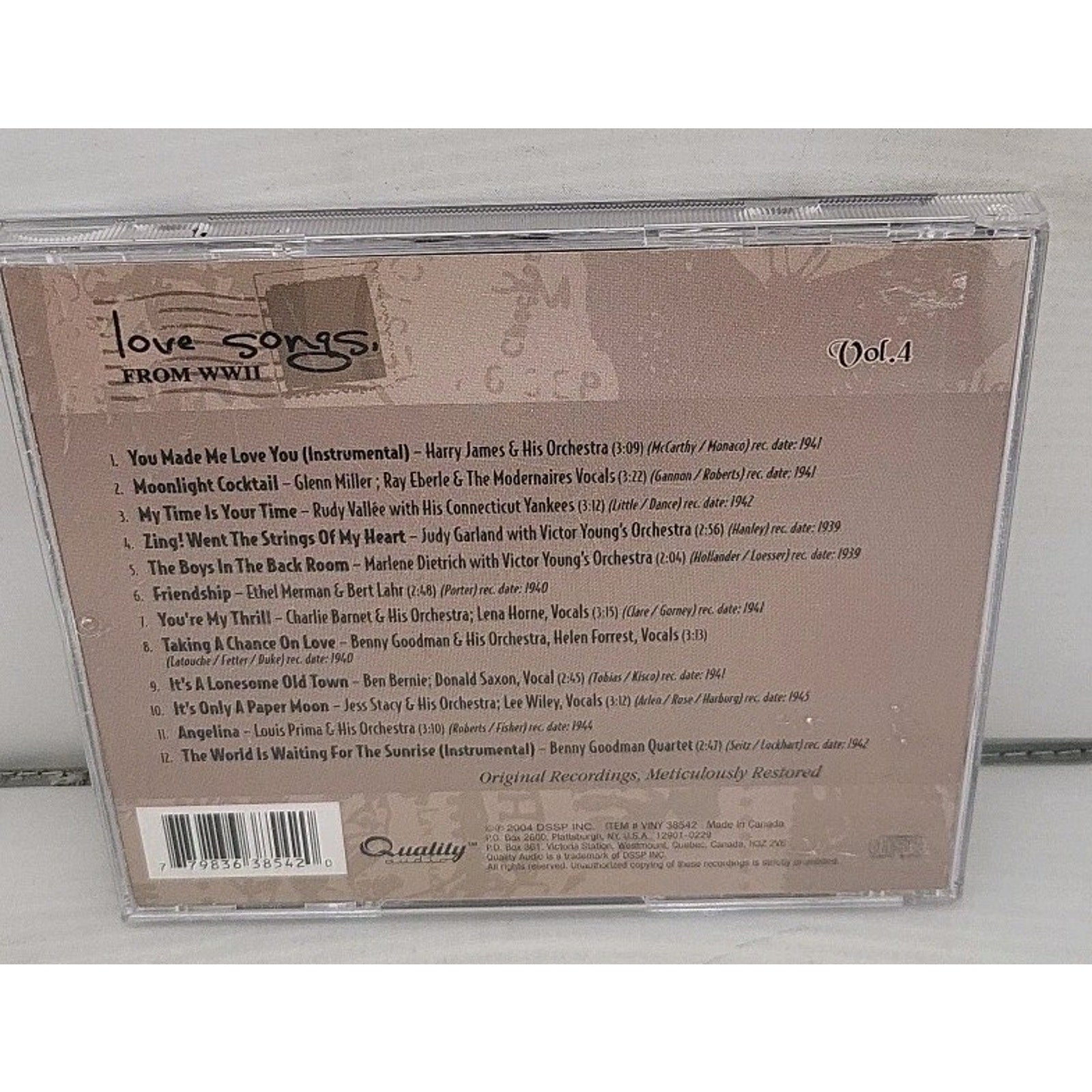 Love Songs from WWII, Vol. 4 - Audio CD By Various Artists