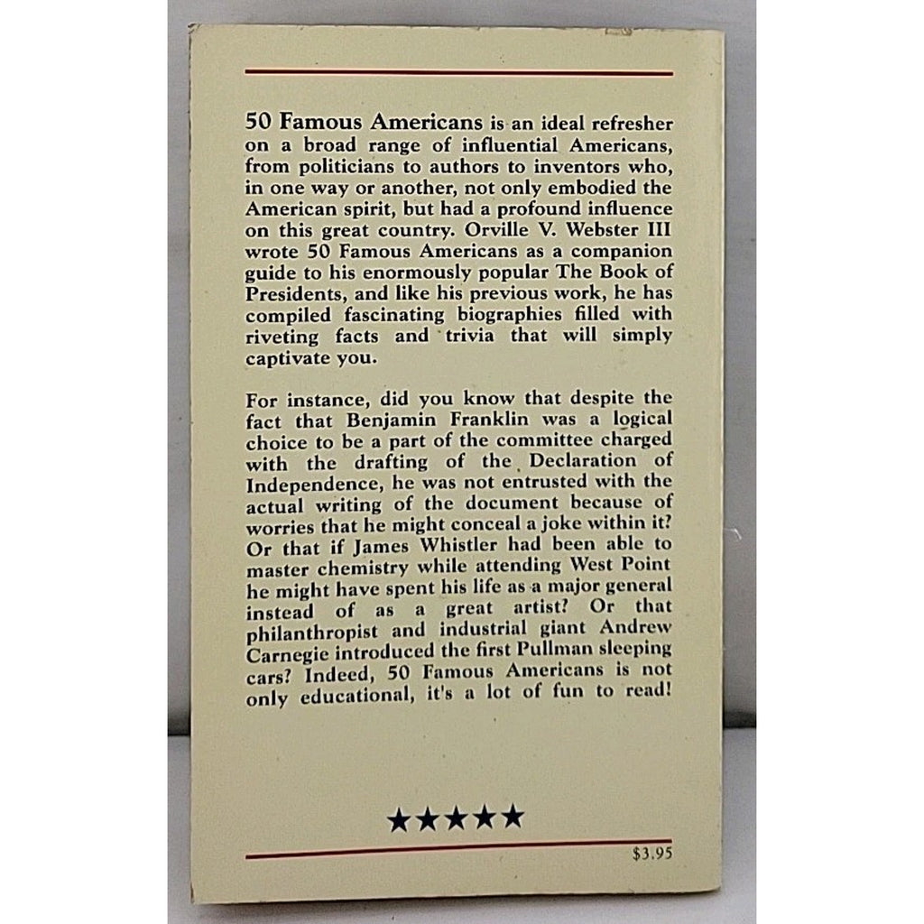50 Famous Americans by Orville Webster III, Paperback 1991