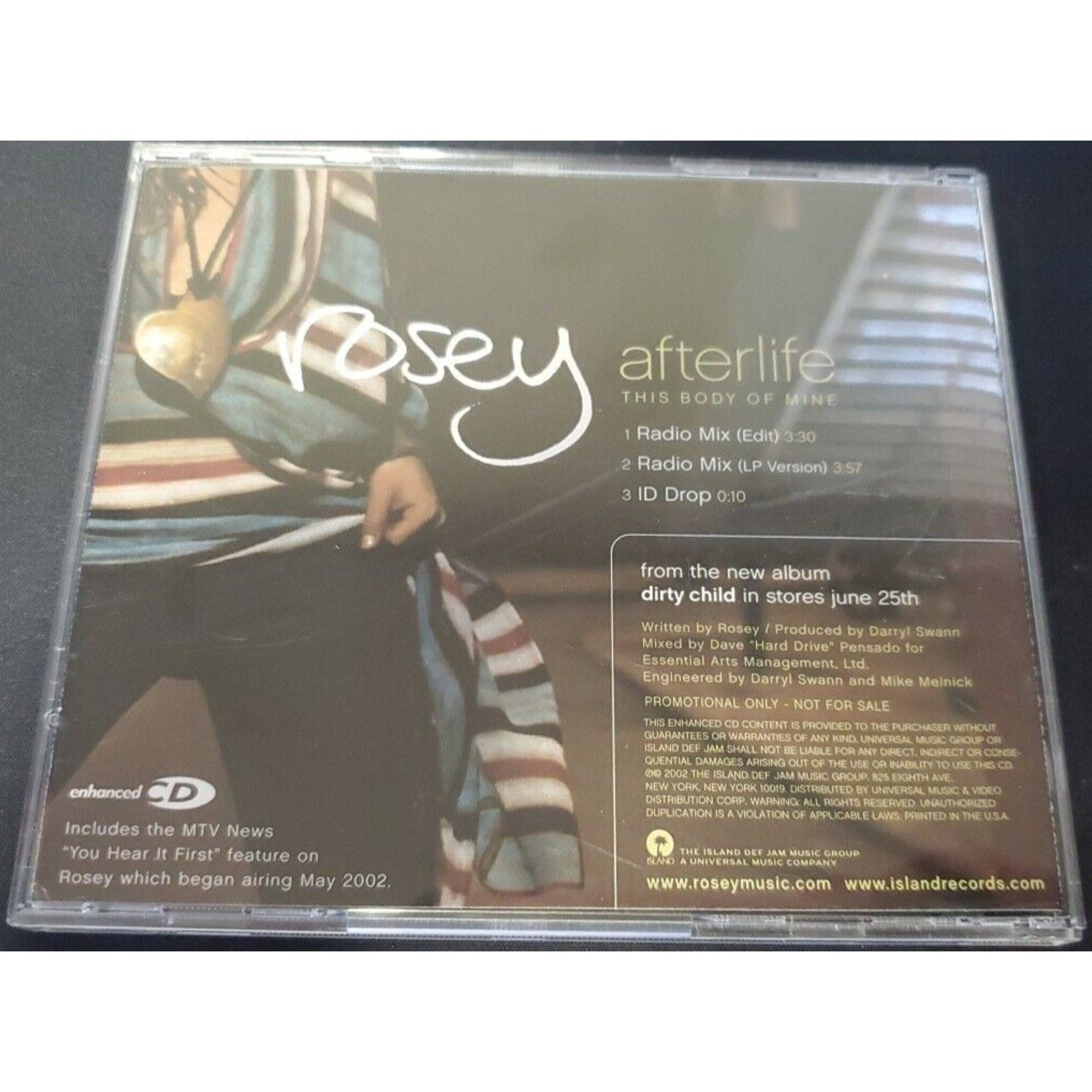 Lal Meri ROSEY Afterlife This Body of Mine MIXES & VIDEO PROMO DJ CD single USA