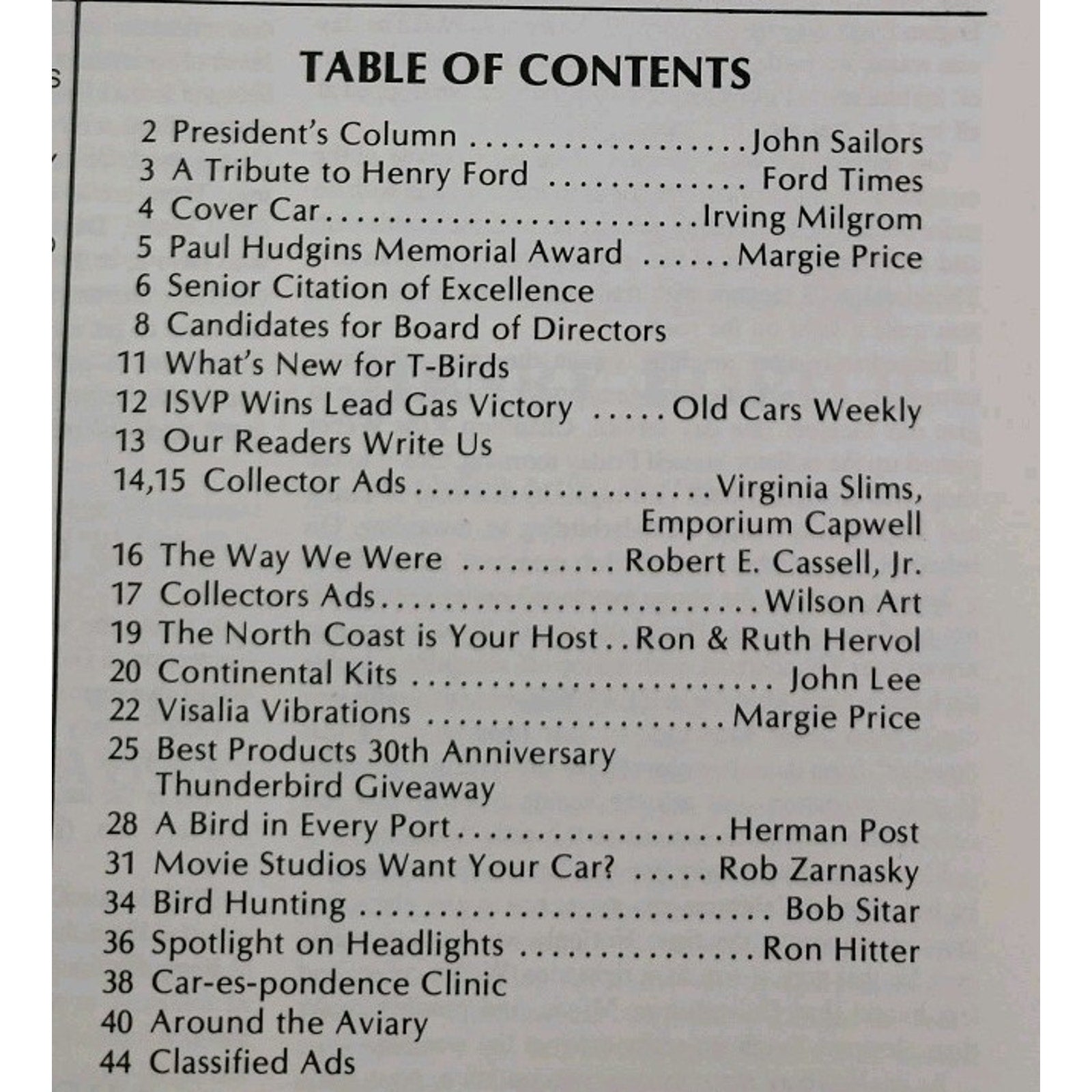 Early Bird Magazine November-December 1987