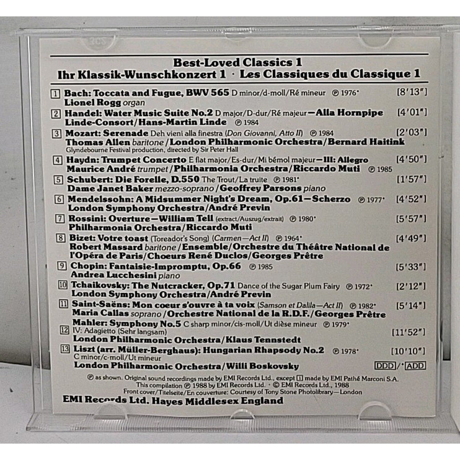 Best-loved Classics CD Emi Laser
