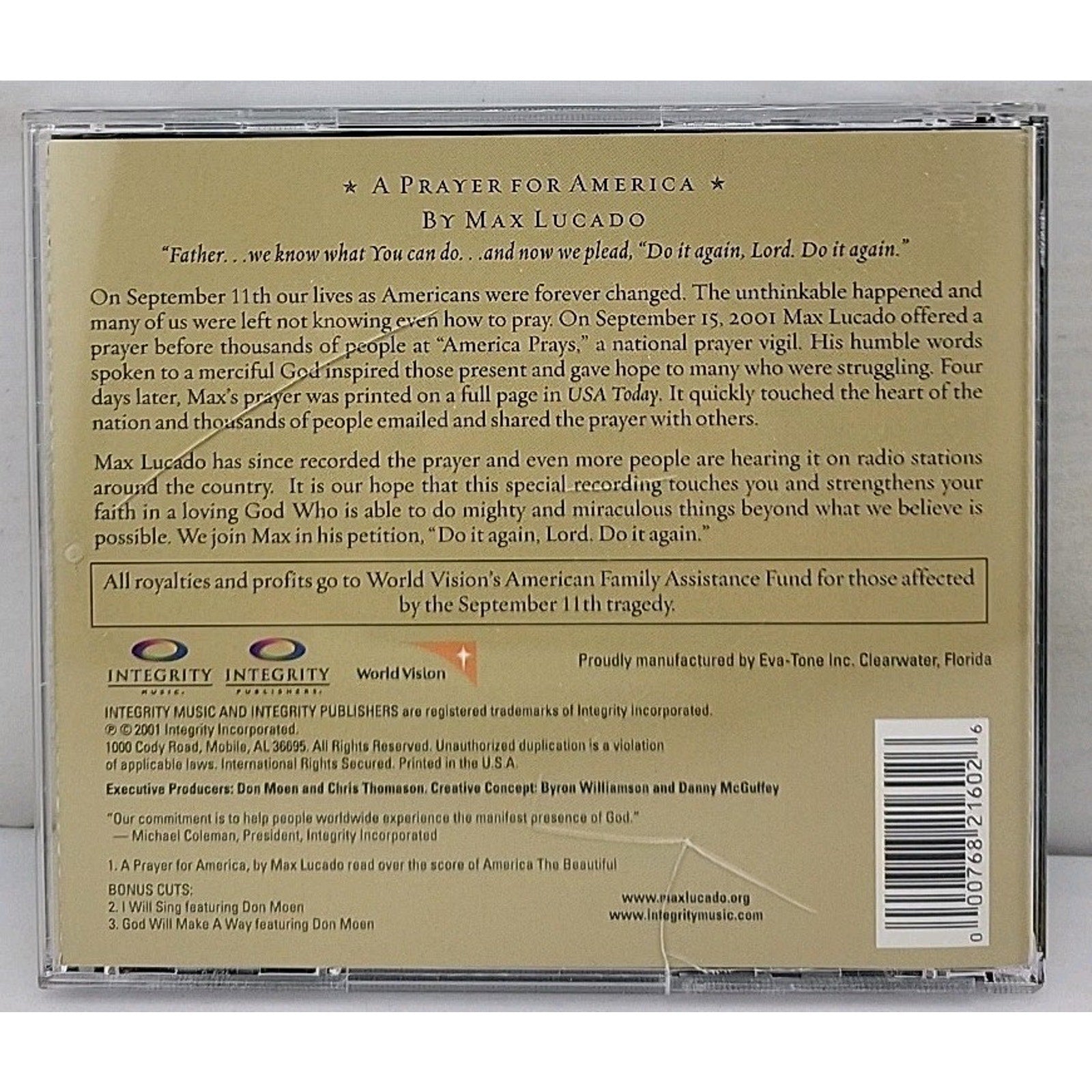 Max Lucado - A Prayer for America (CD)