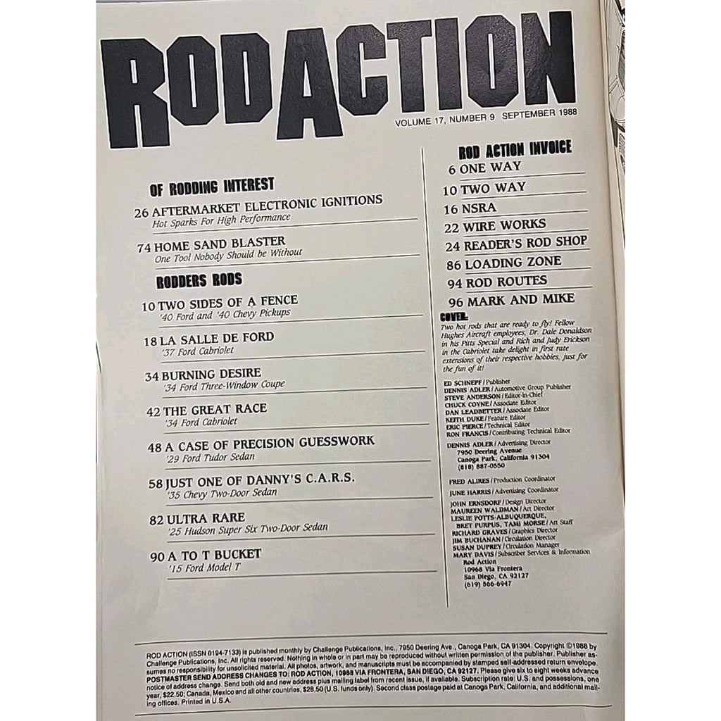 Rod Action Magazine September 1988 Volume 17 Number 9
