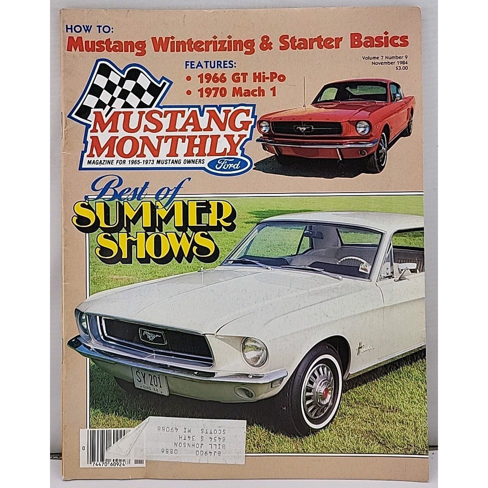Mustang Monthly Magazine - November 1984 - Volume 7 Number 9