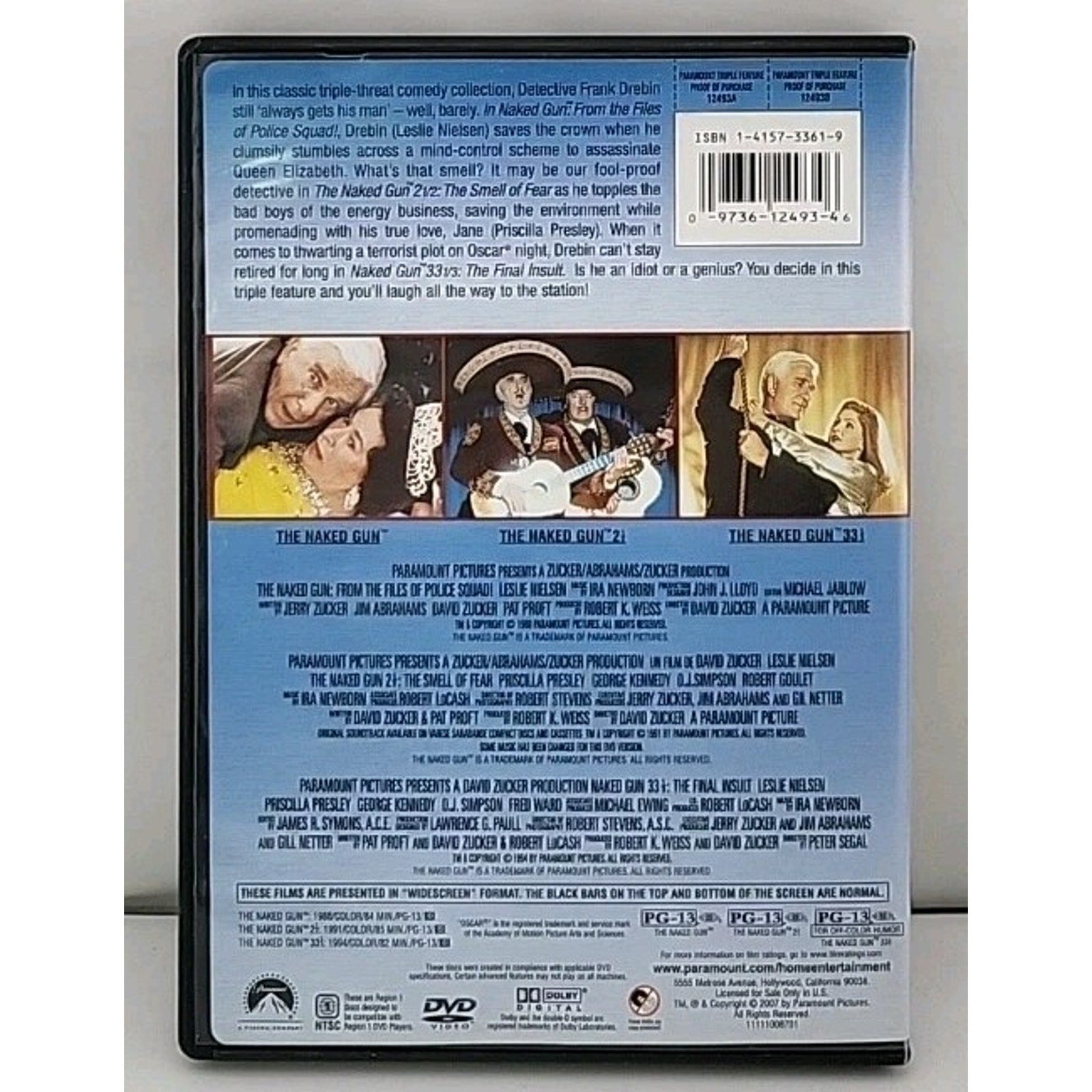 The Naked Gun Triple Feature (DVD, 2007, 3-Disc Set, Widescreen)