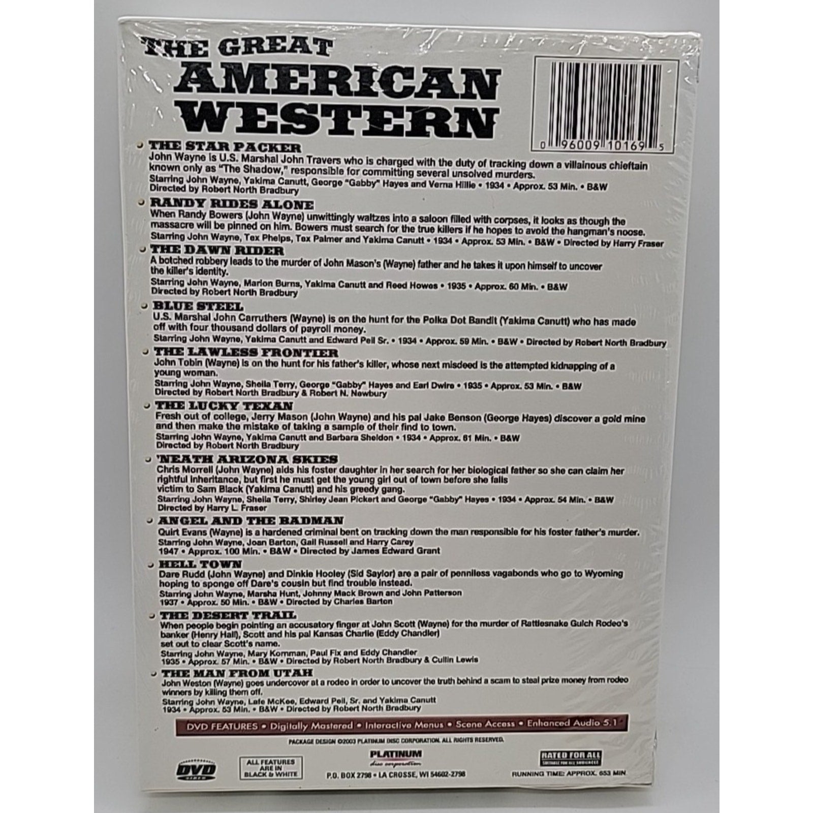 The Great American Western: John Wayne (DVD, 2003, 2-Disc Set) *Brand New*