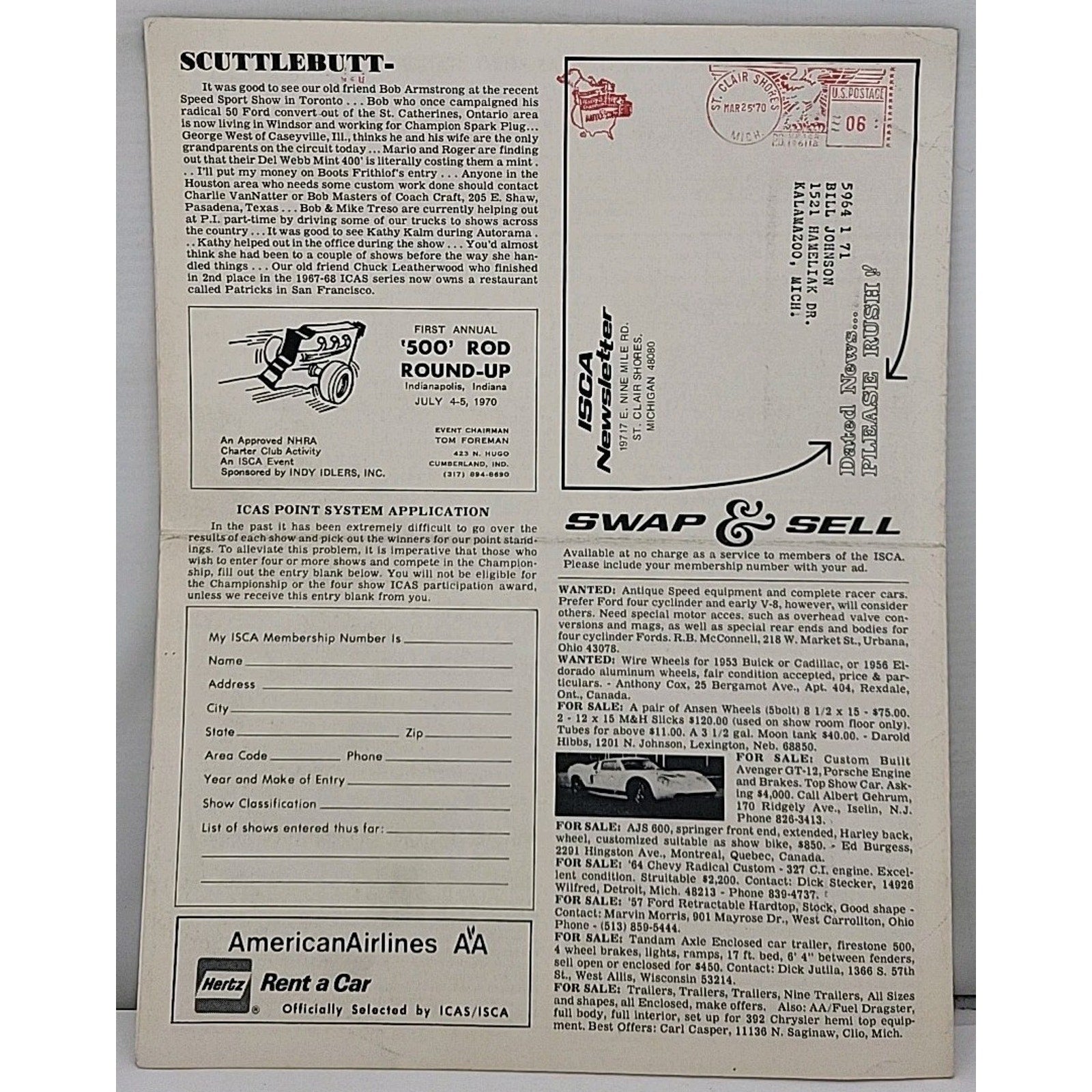 ISCA Newsletter February 1970 Volume X Number 6