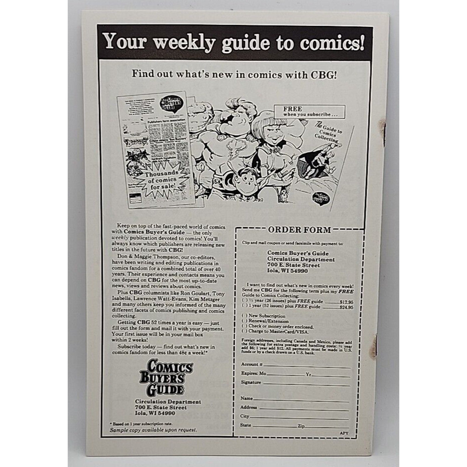 Oracle Presents Comic Book #2 The Critter Corps 1986