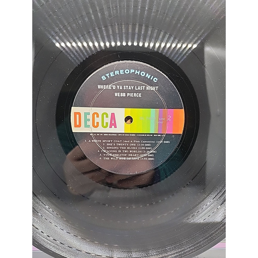 Webb Pierce Where'd Ya Stay Last Night DL 74844 1967 (Record)