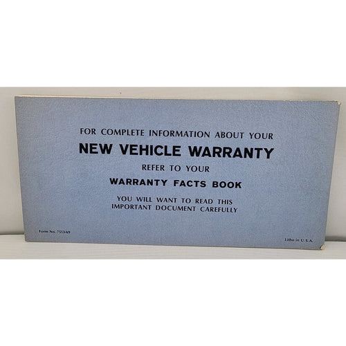 1969 OEM Ford Car Thunderbird Operator's Owner's Manual 1st ED.