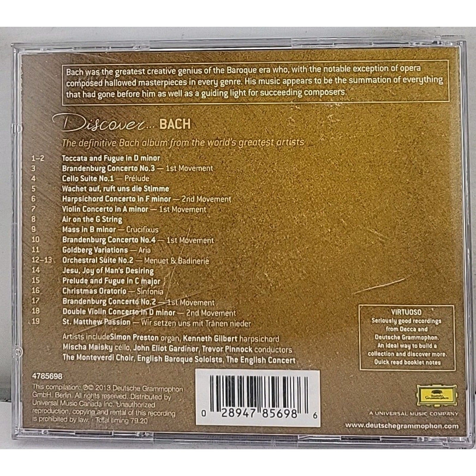 Virtuoso: Discover Bach by Various (CD, 2013)