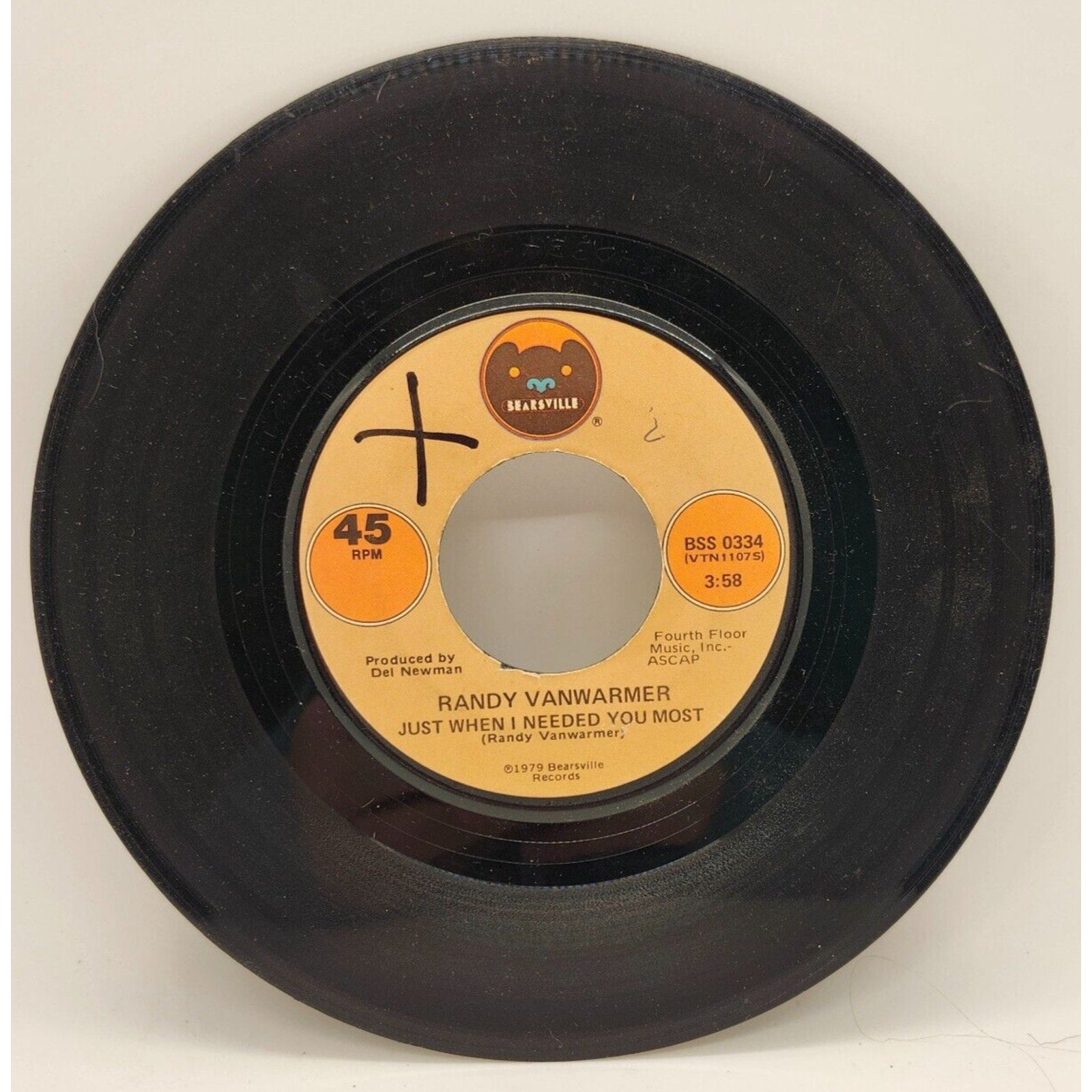 Just When I Needed You Most / Your Light by Randy Vanwarmer (Record) - BSS 0334